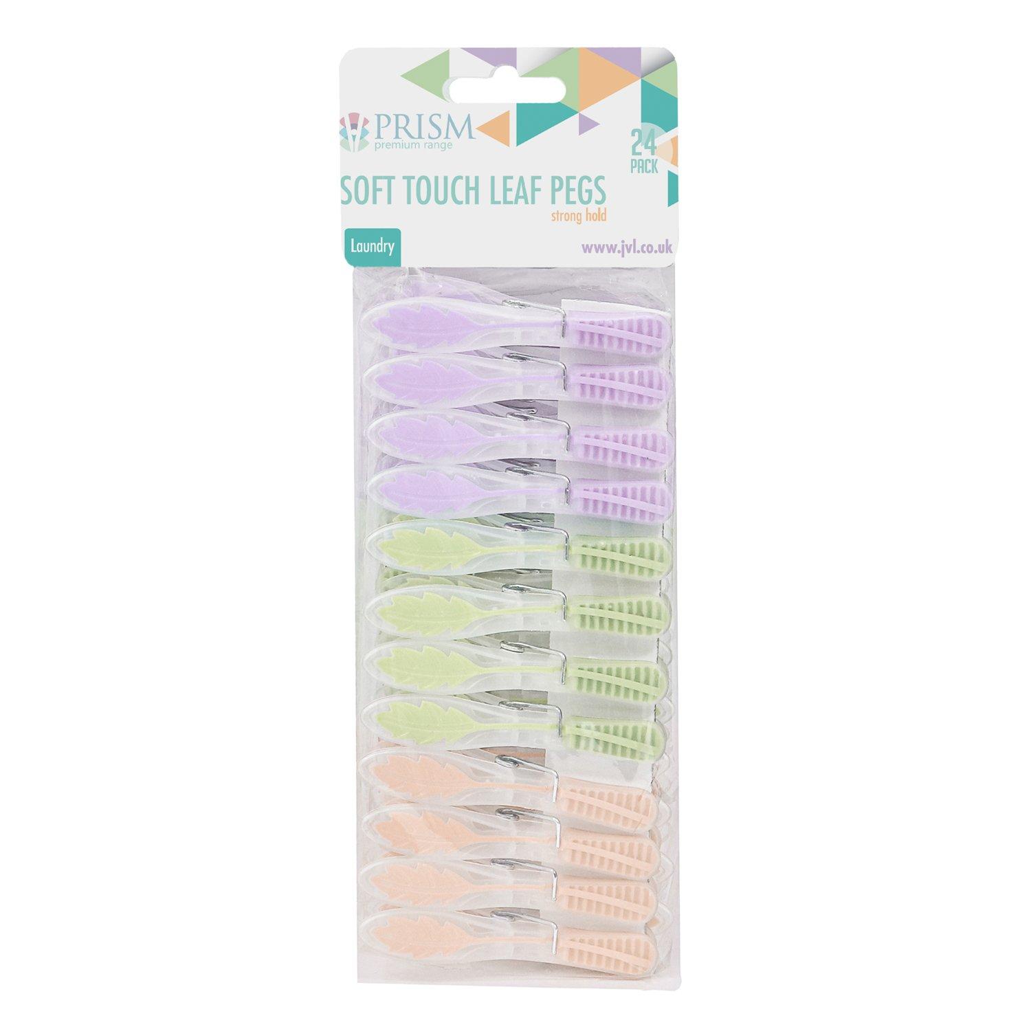 Multi - JVL - JVL 72 Prism Soft Touch Leaf Pegs - 9