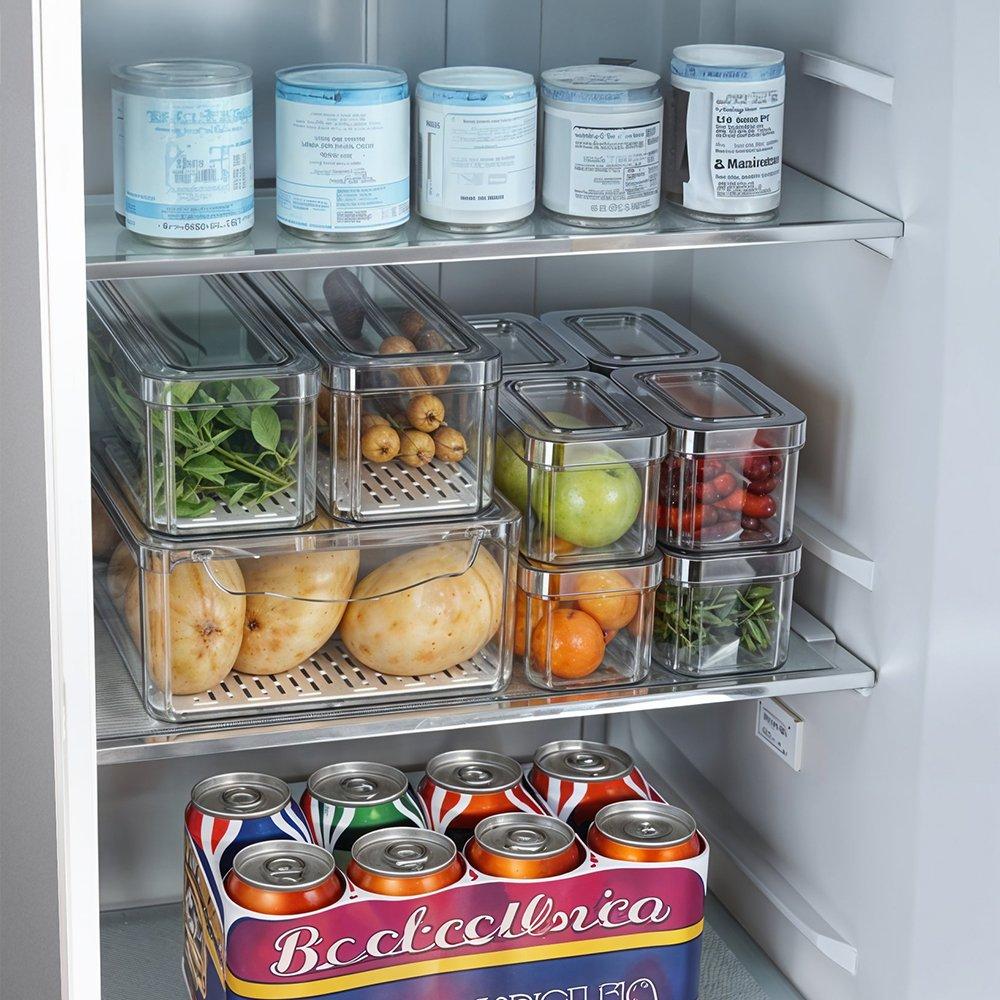 Clear - LIFE IDEAS - 7Pcs Stackable Clear Fridge Organisers - 2