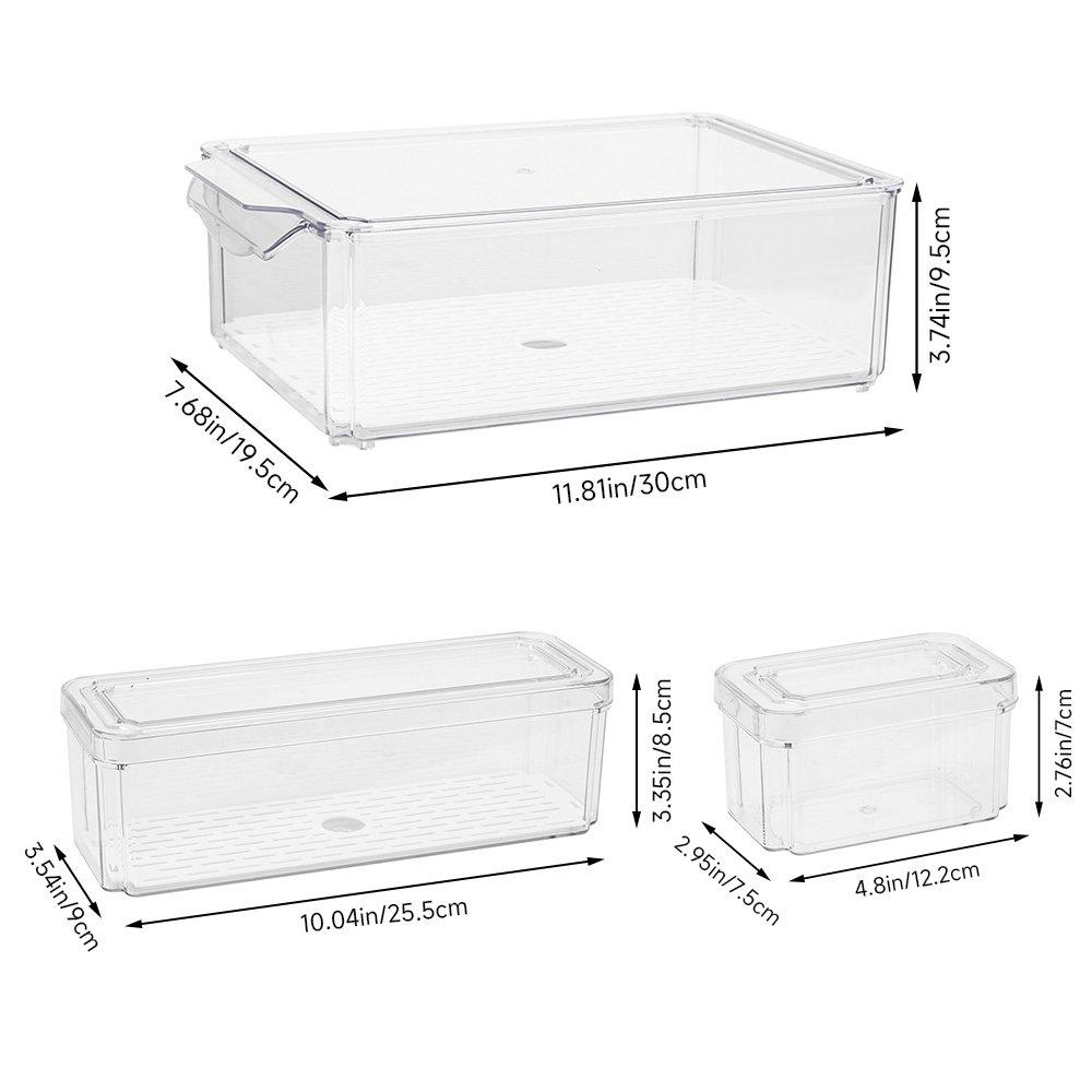 Clear - LIFE IDEAS - 7Pcs Stackable Clear Fridge Organisers - 11