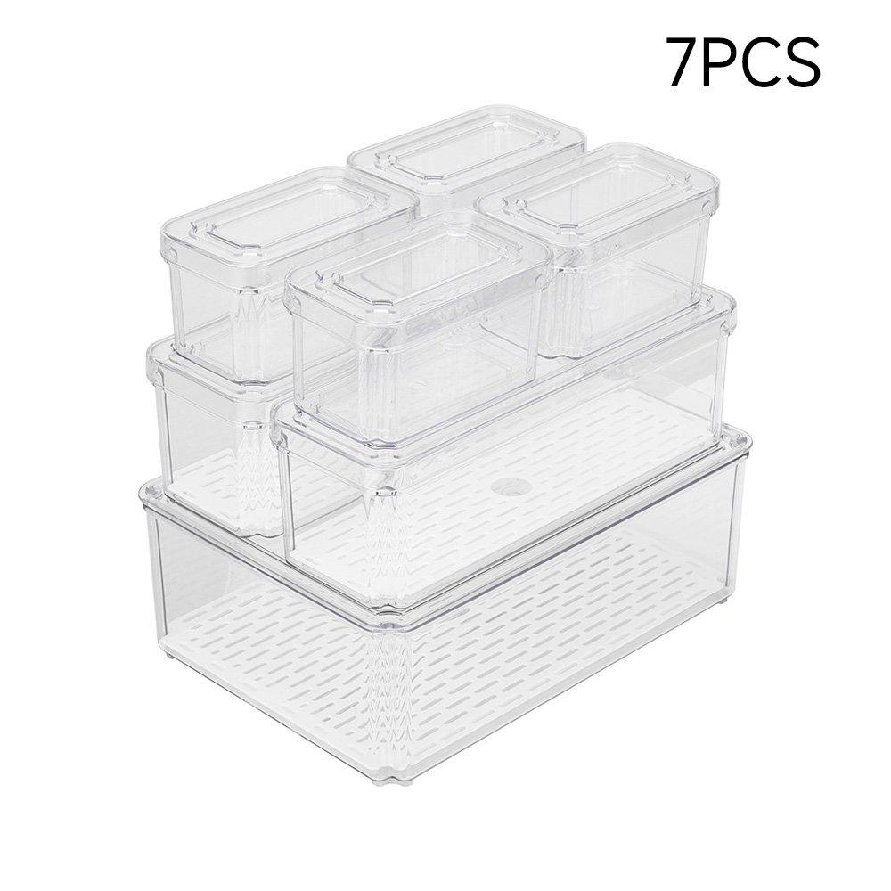 Clear - LIFE IDEAS - 7Pcs Stackable Clear Fridge Organisers - 3