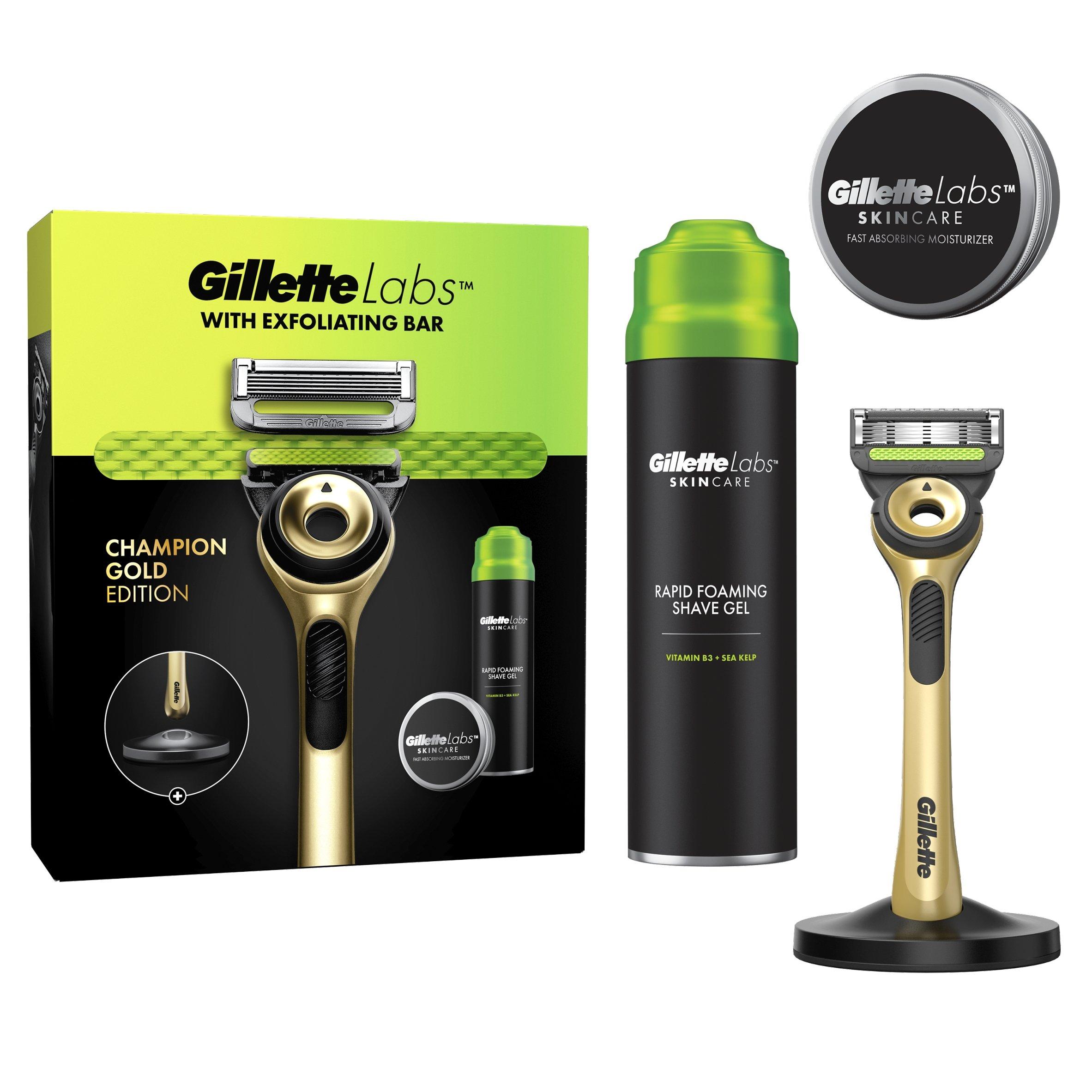 Gillette Black Gold Razor Gillette | GilletteLabs With Exfoli Bar Razor Gold Edition | Sports Direct