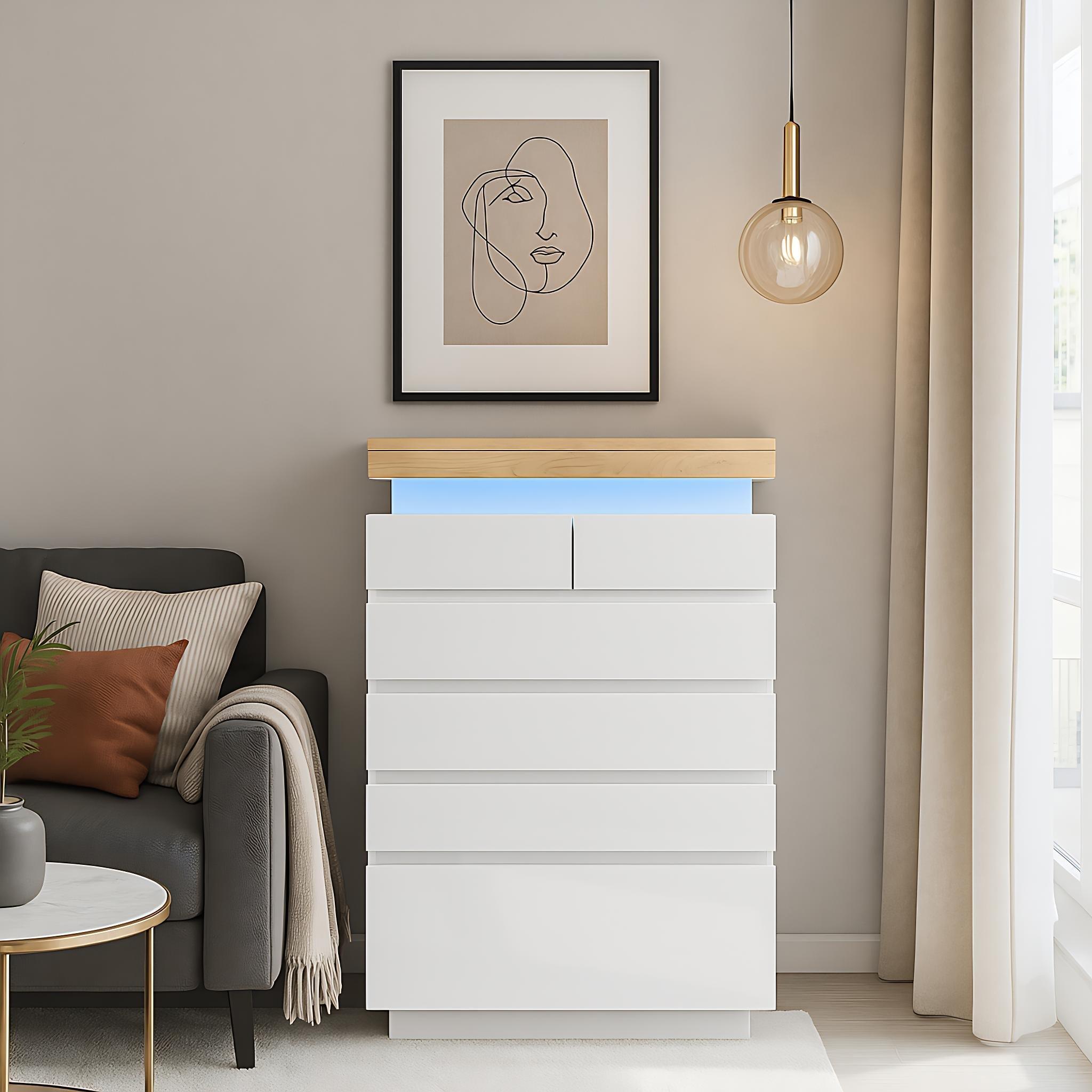 White - Urban Meuble - Modern White Chest of Drawers - 1