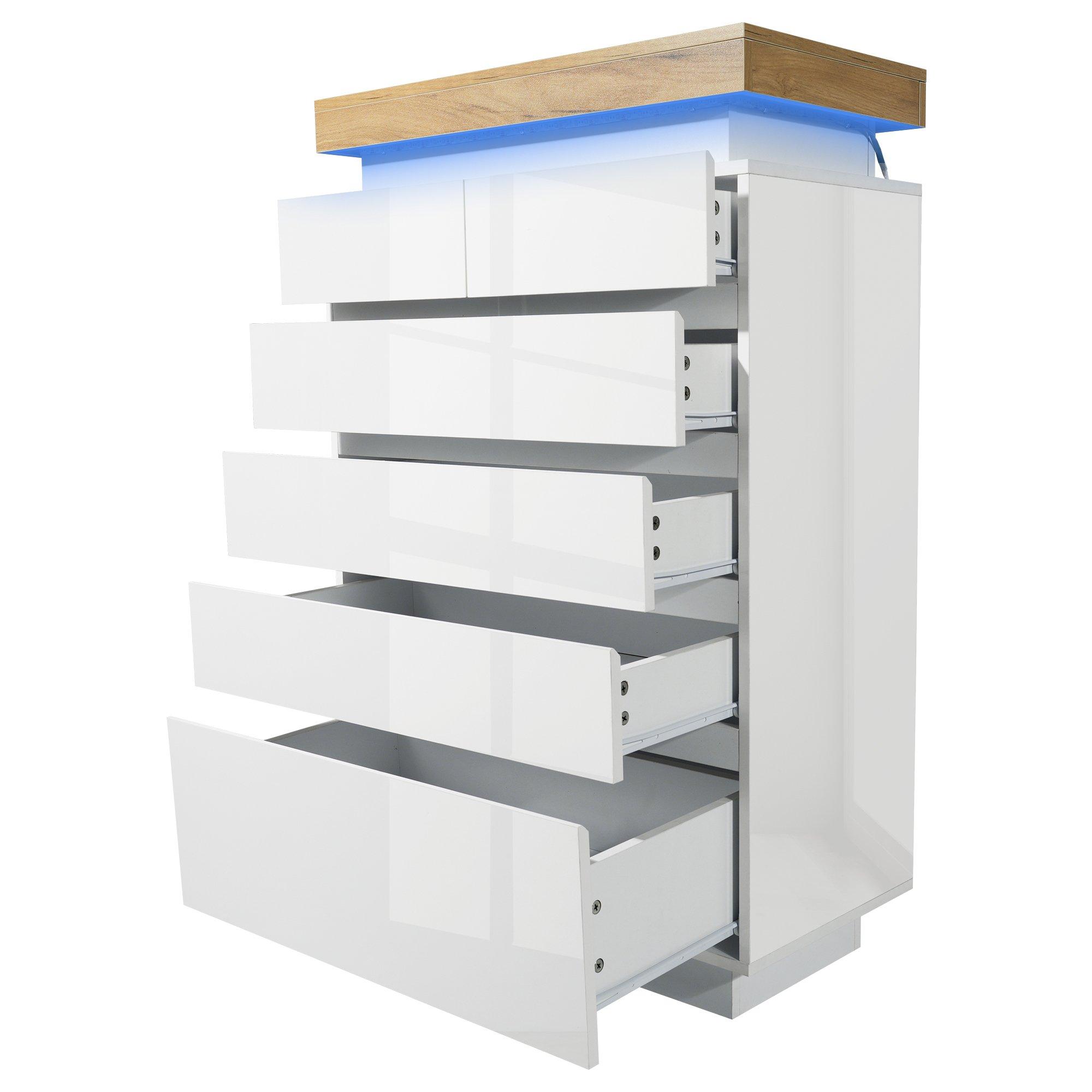 White - Urban Meuble - Modern White Chest of Drawers - 11