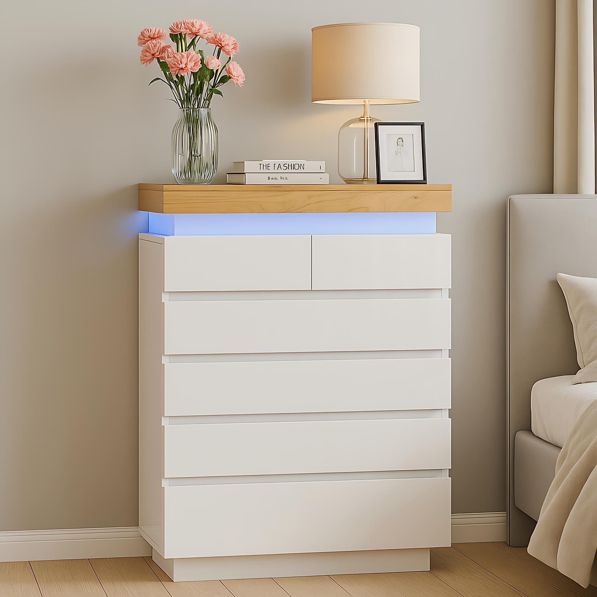 White - Urban Meuble - White Bedside Cabinet Modern Design Storage - 2