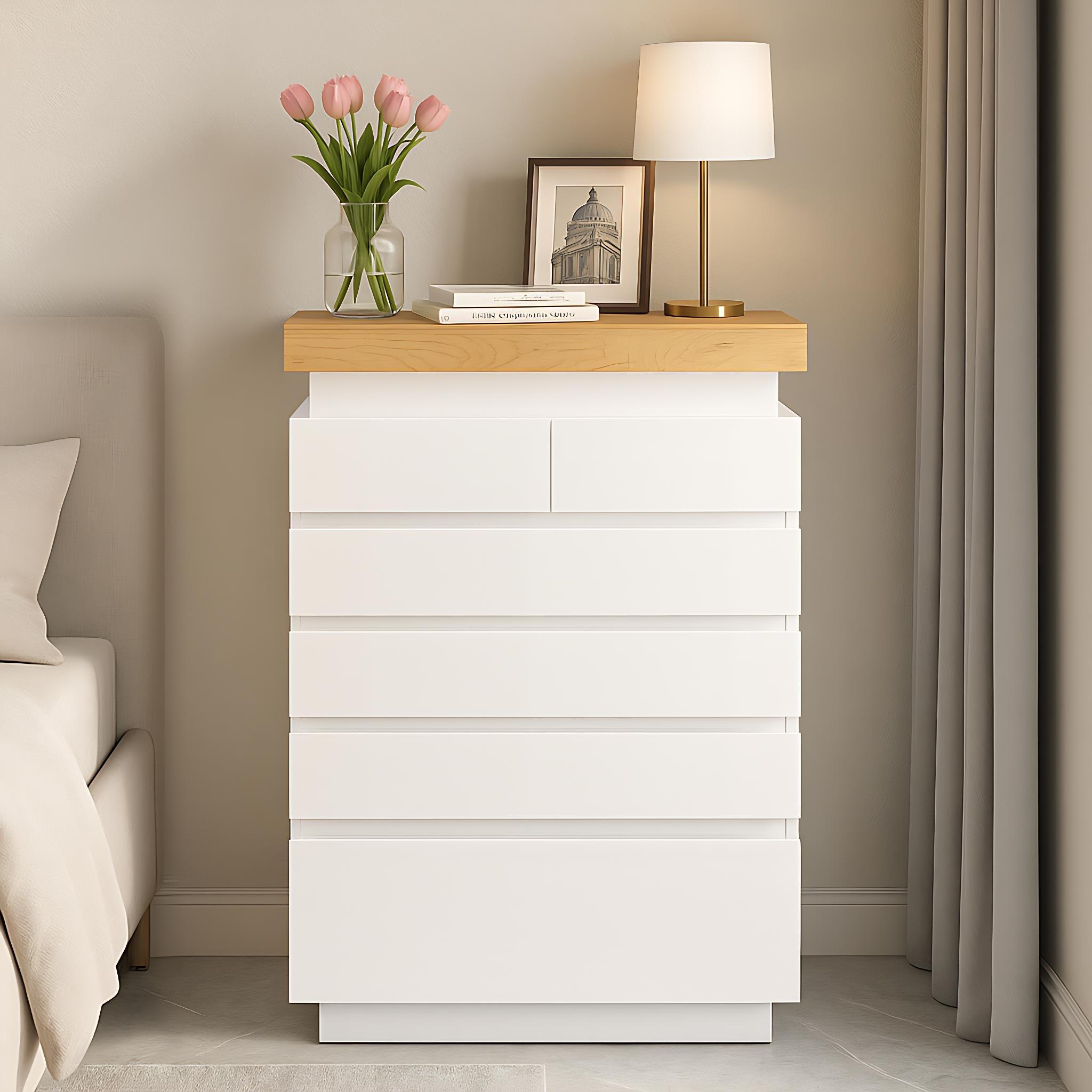 White - Urban Meuble - White Bedside Cabinet Modern Design Storage - 3
