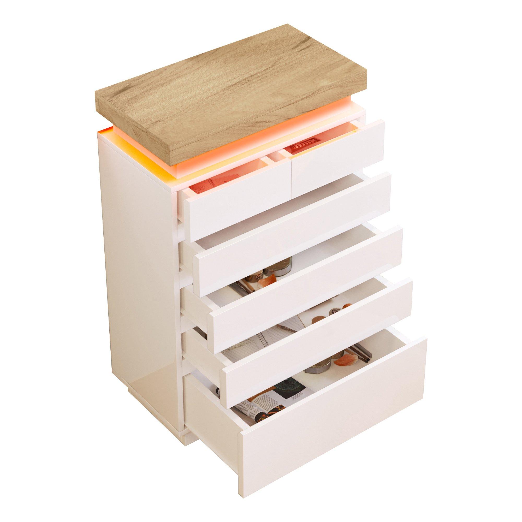 White - Urban Meuble - White Bedside Cabinet Modern Design Storage - 10