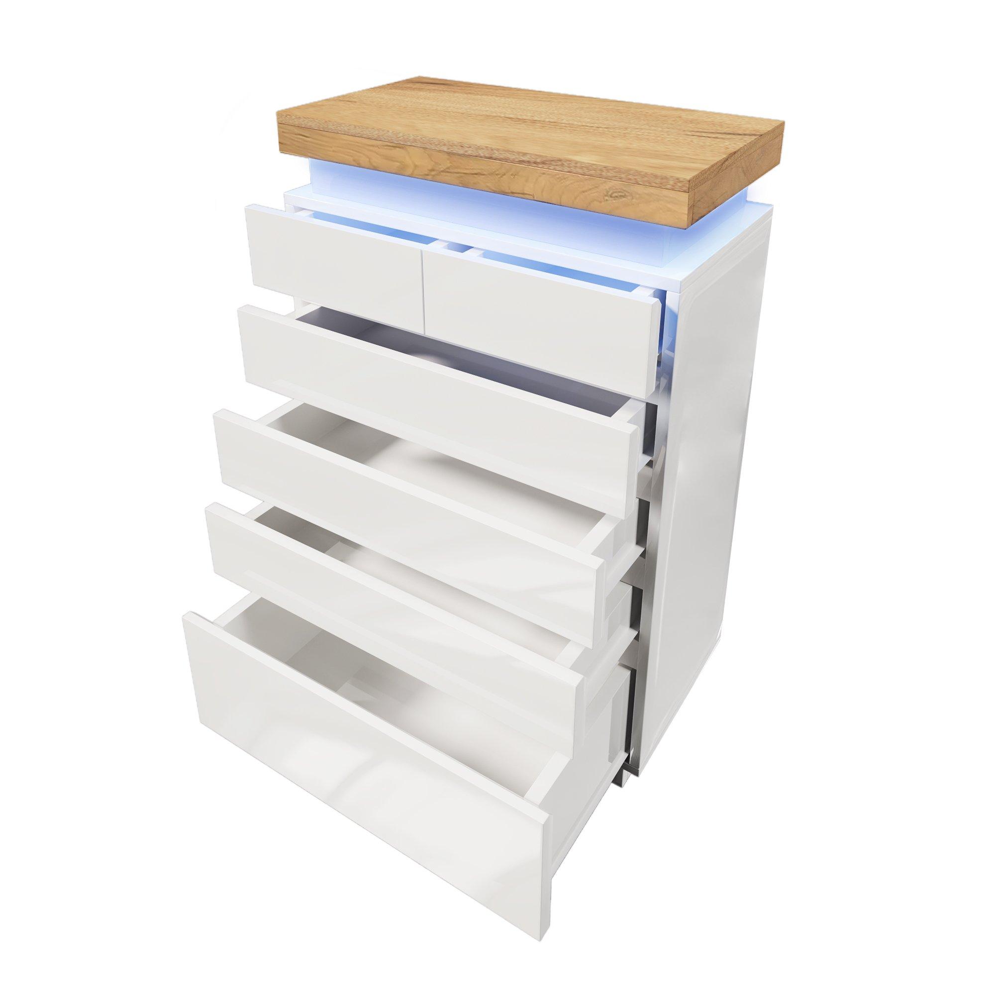 White - Urban Meuble - Modern White Console Table with LED Accent - 12