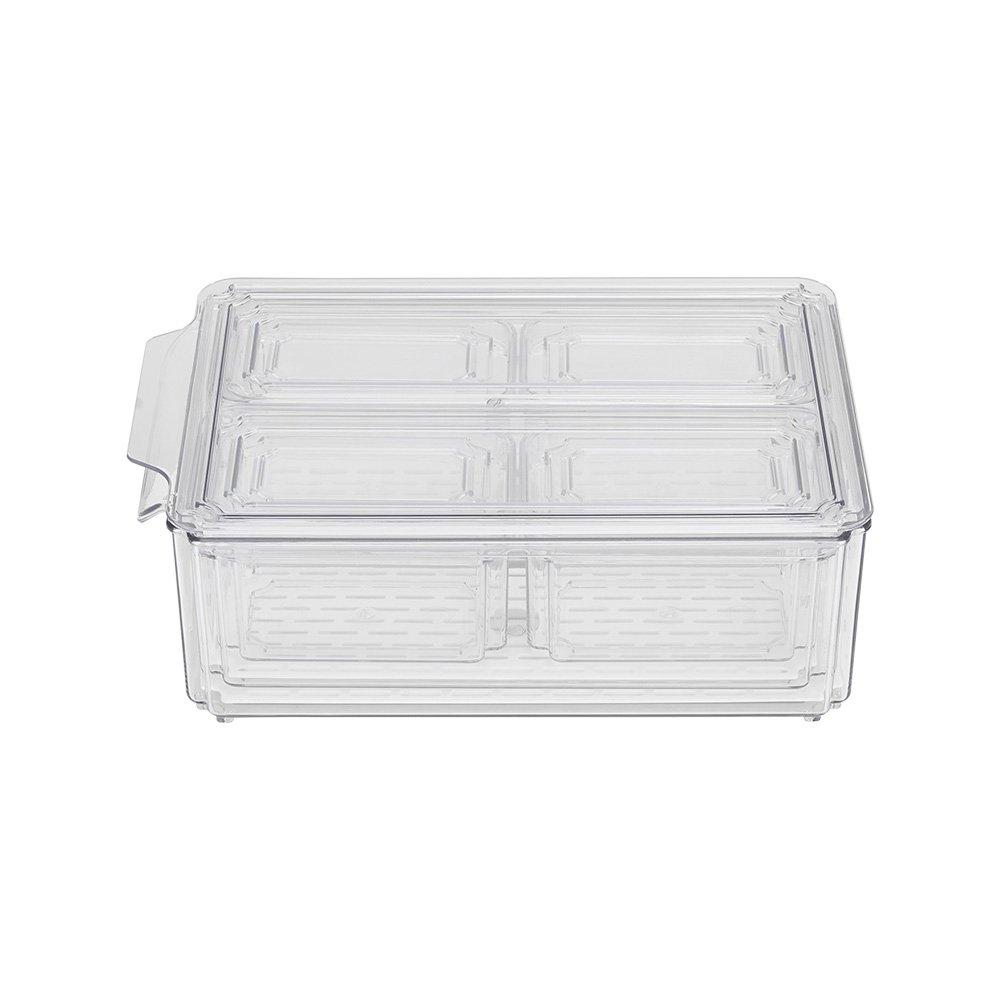 Clear - LIFE IDEAS - Set of 14 Stackable Clear Fridge Organisers - 1