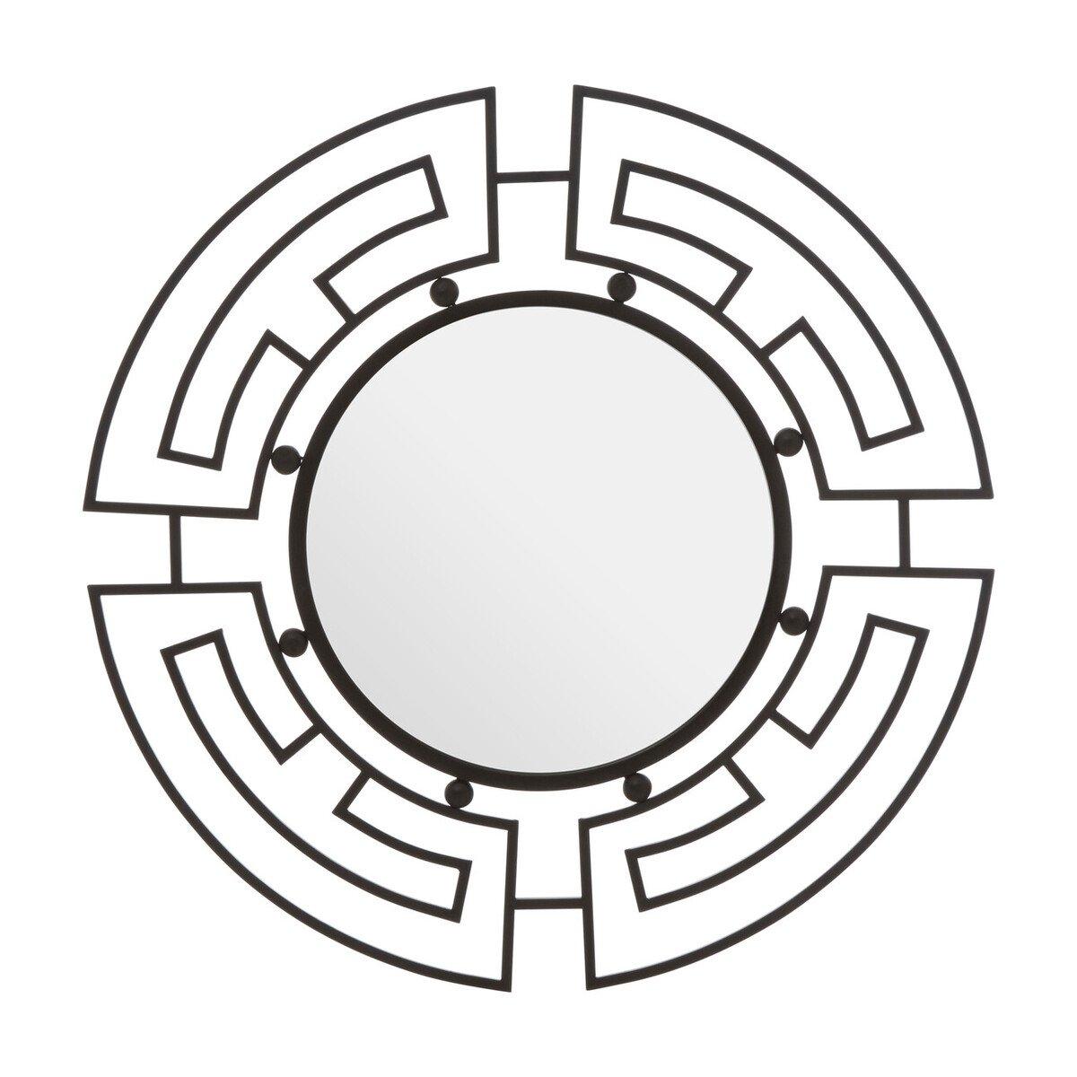 Interiors By Premier  Jalal Metal Frame Round Wall Mirror Black - 105x 105x