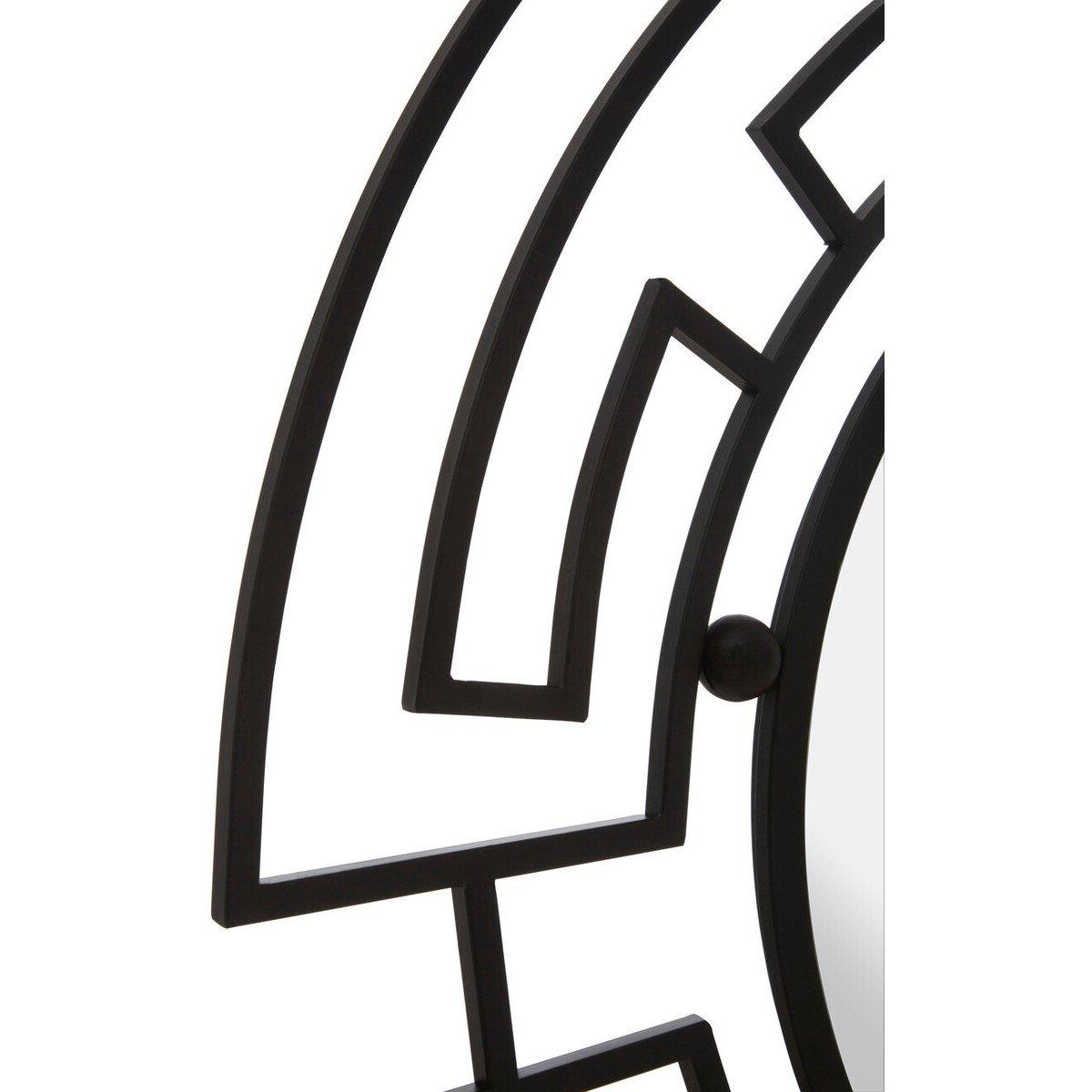 Black - Premier Housewares - Jalal Black Metal Frame Round Wall Mirror - 3