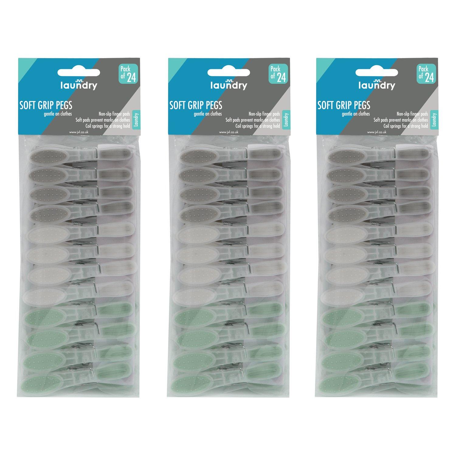 Multi - JVL - JVL Soft Grip Plastic Pegs (Pack of 24 Set of 3) - 1