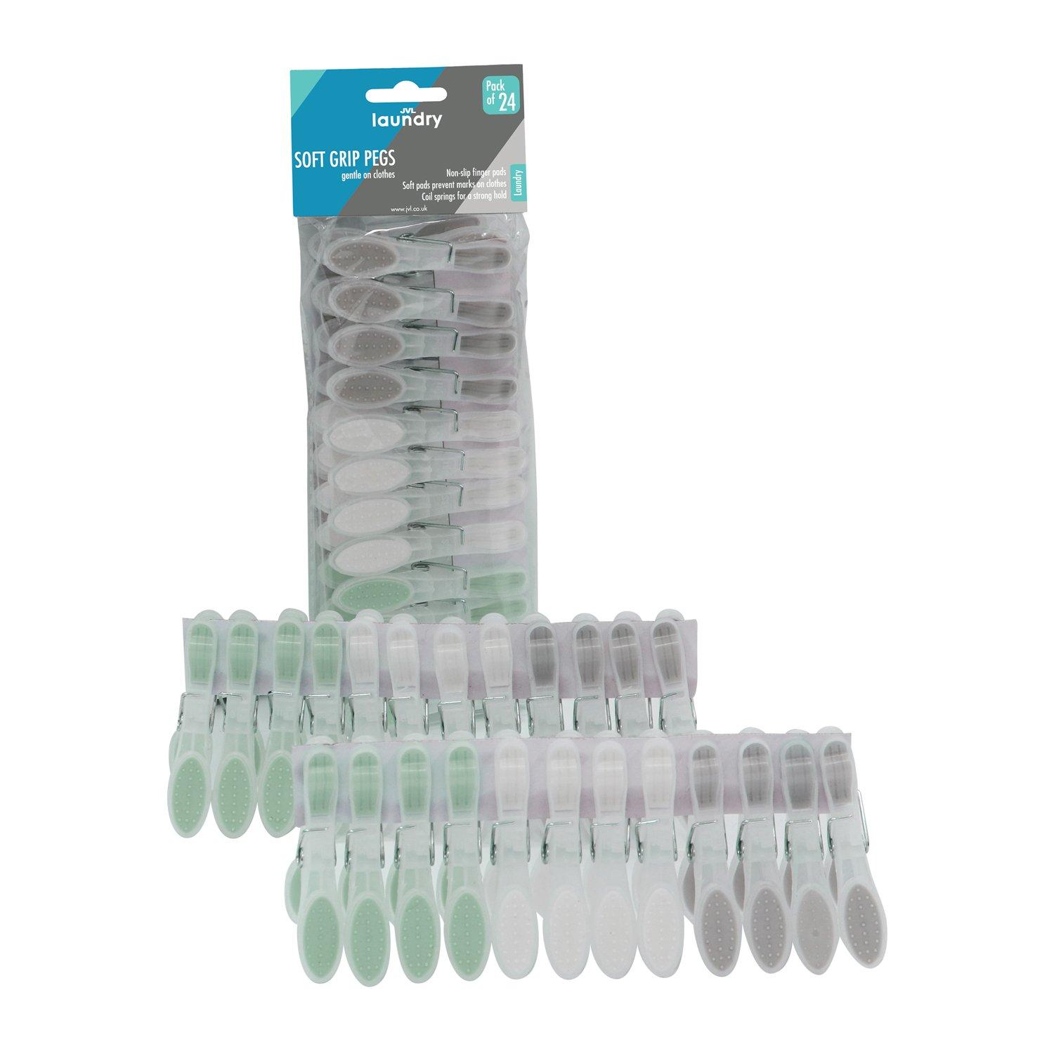 Multi - JVL - JVL Soft Grip Plastic Pegs (Pack of 24 Set of 3) - 2