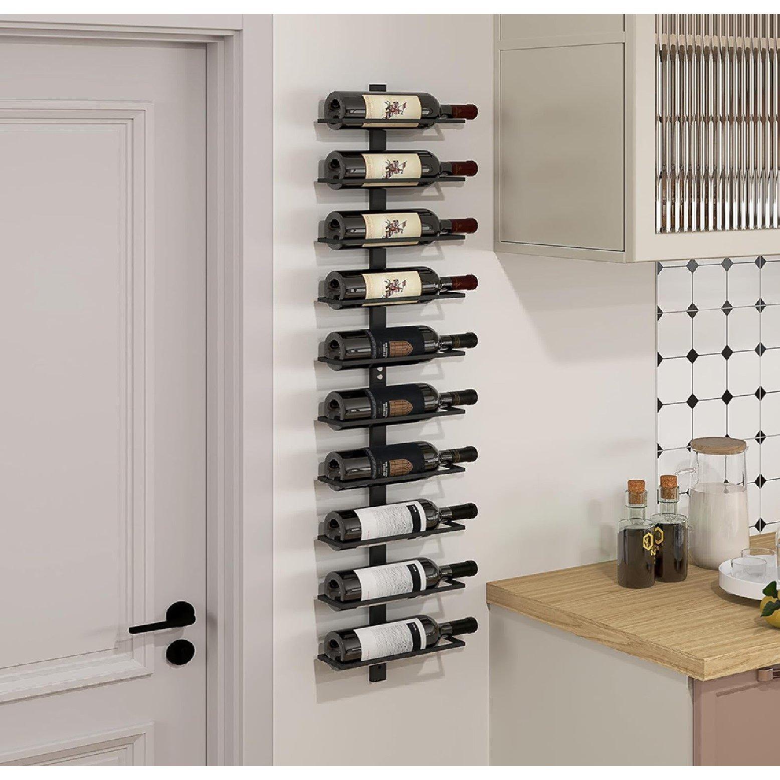 Black - HOMCOM - HOMCOM 10-Tier Wall Mount Wine Rack - 2