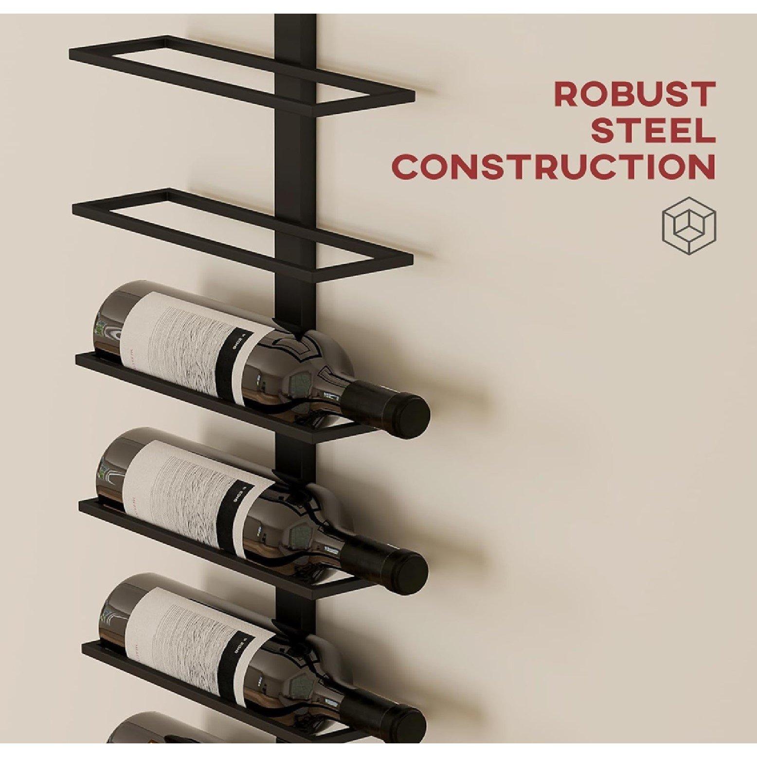Black - HOMCOM - HOMCOM 10-Tier Wall Mount Wine Rack - 6