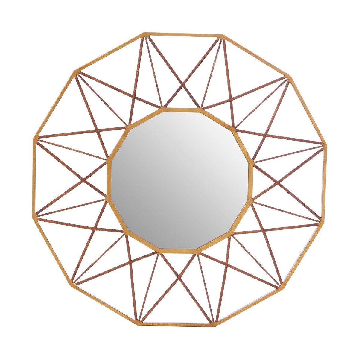 Interiors By Premier  Zariah Geo Wall Mirror - Gold - 90x 90x 6c