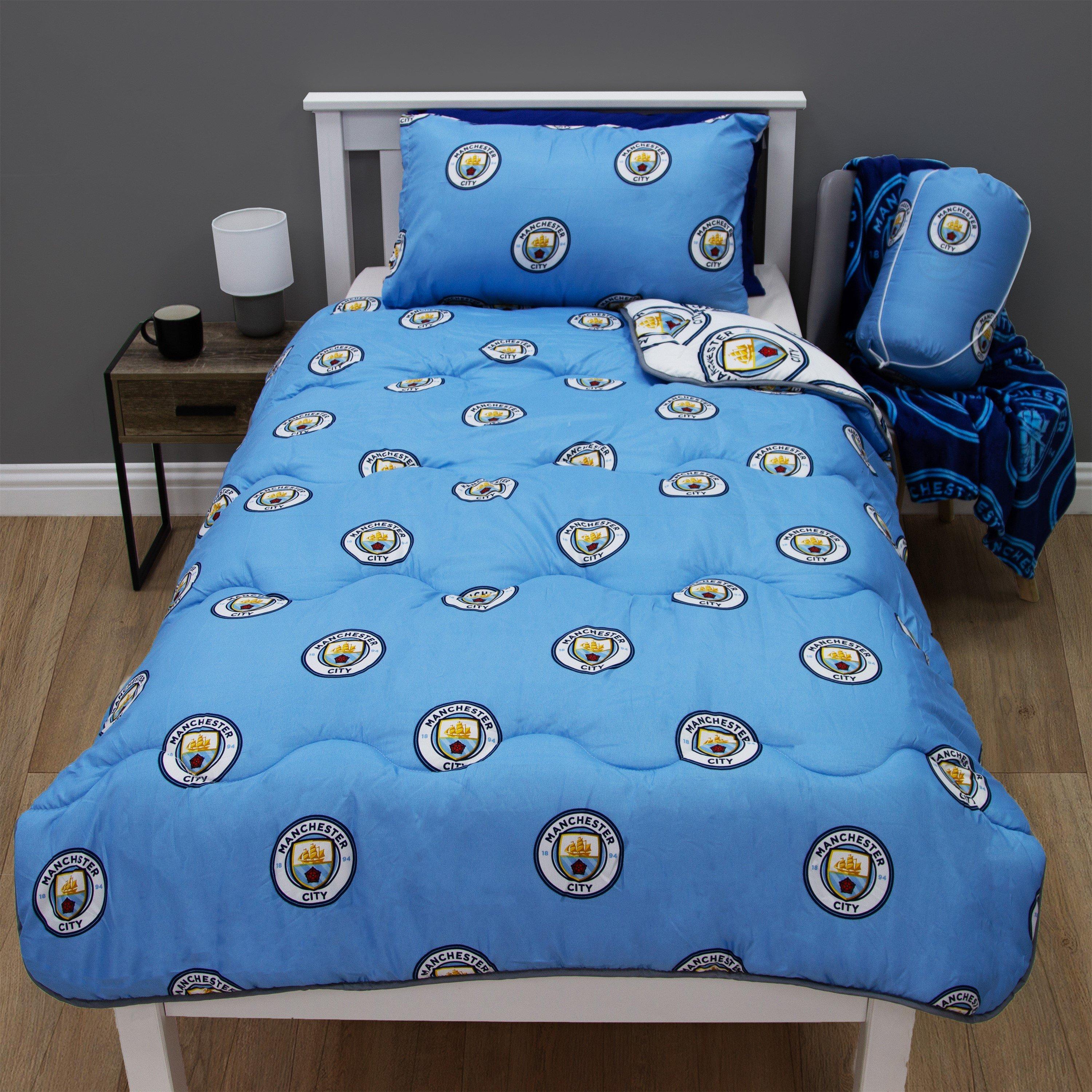 Multi - Manchester City FC - 10.5 Tog Coverless Single Quilt - 1