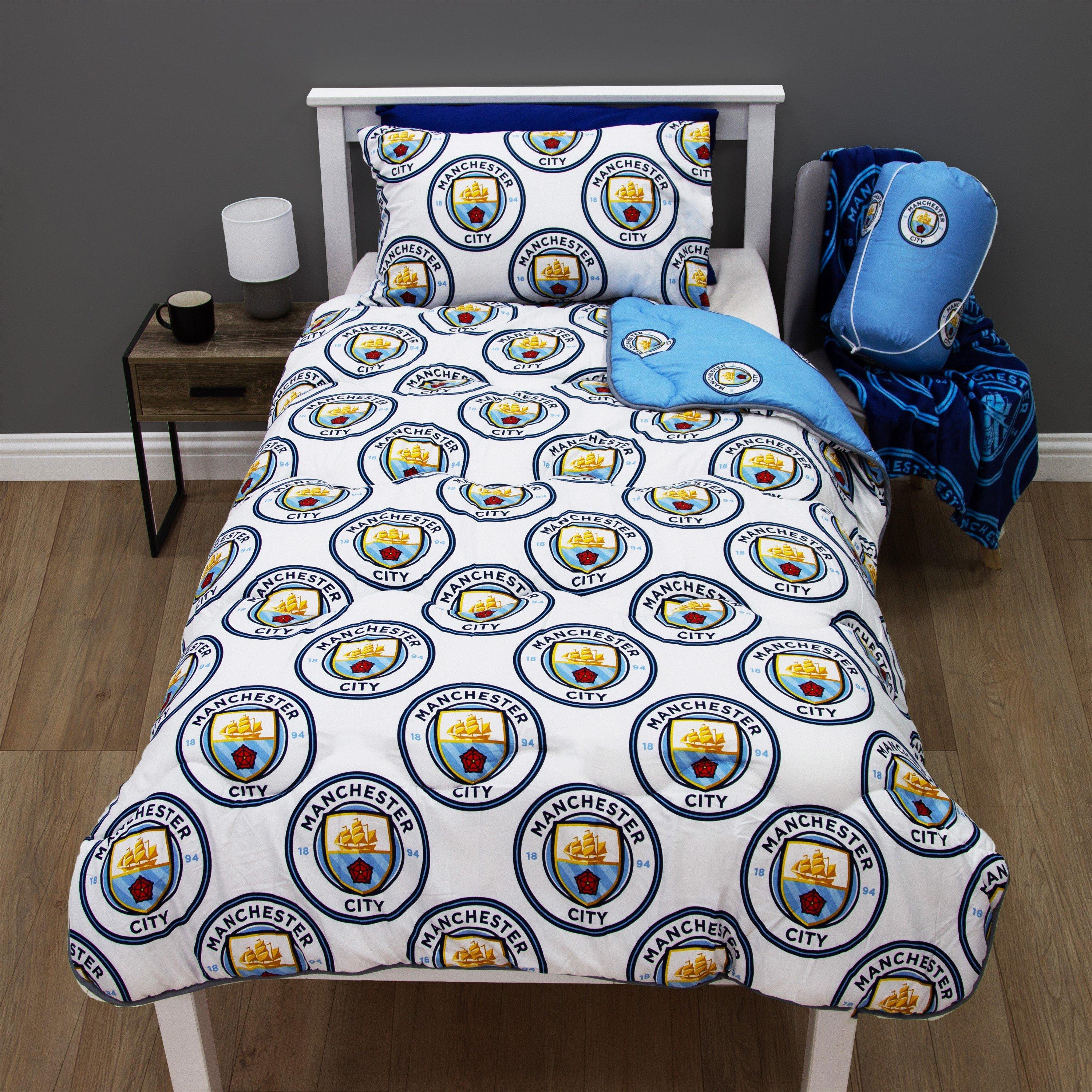 Multi - Manchester City FC - 10.5 Tog Coverless Single Quilt - 2