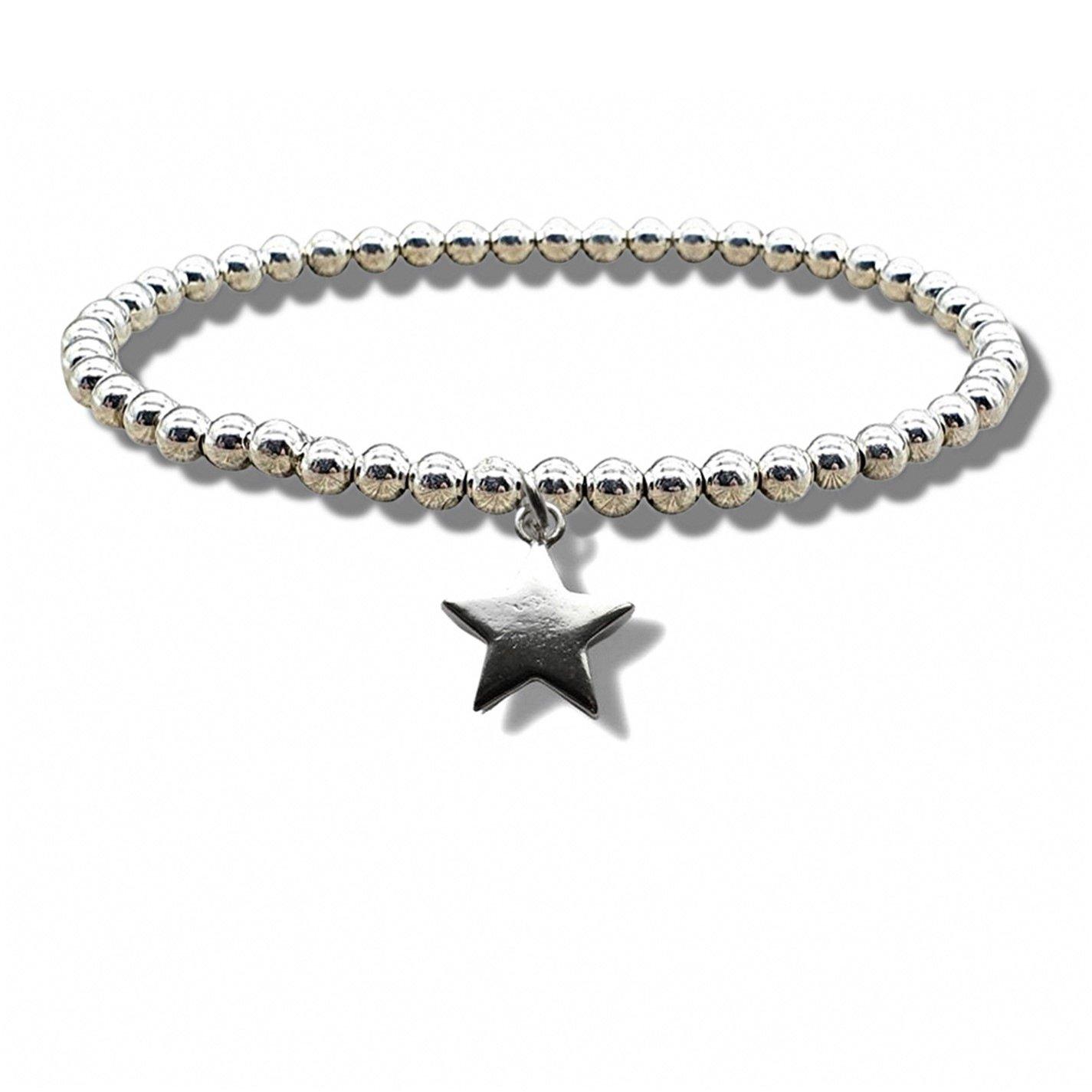 Silver - Aye Do Gifts - Star Silver Beaded Bracelet NP-SBstar - 1