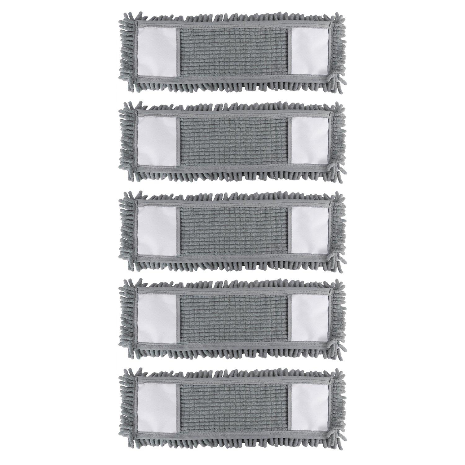 Grey - JVL - JVL Chenille Mop Replacement Pads - Grey Pack of 5 - 1