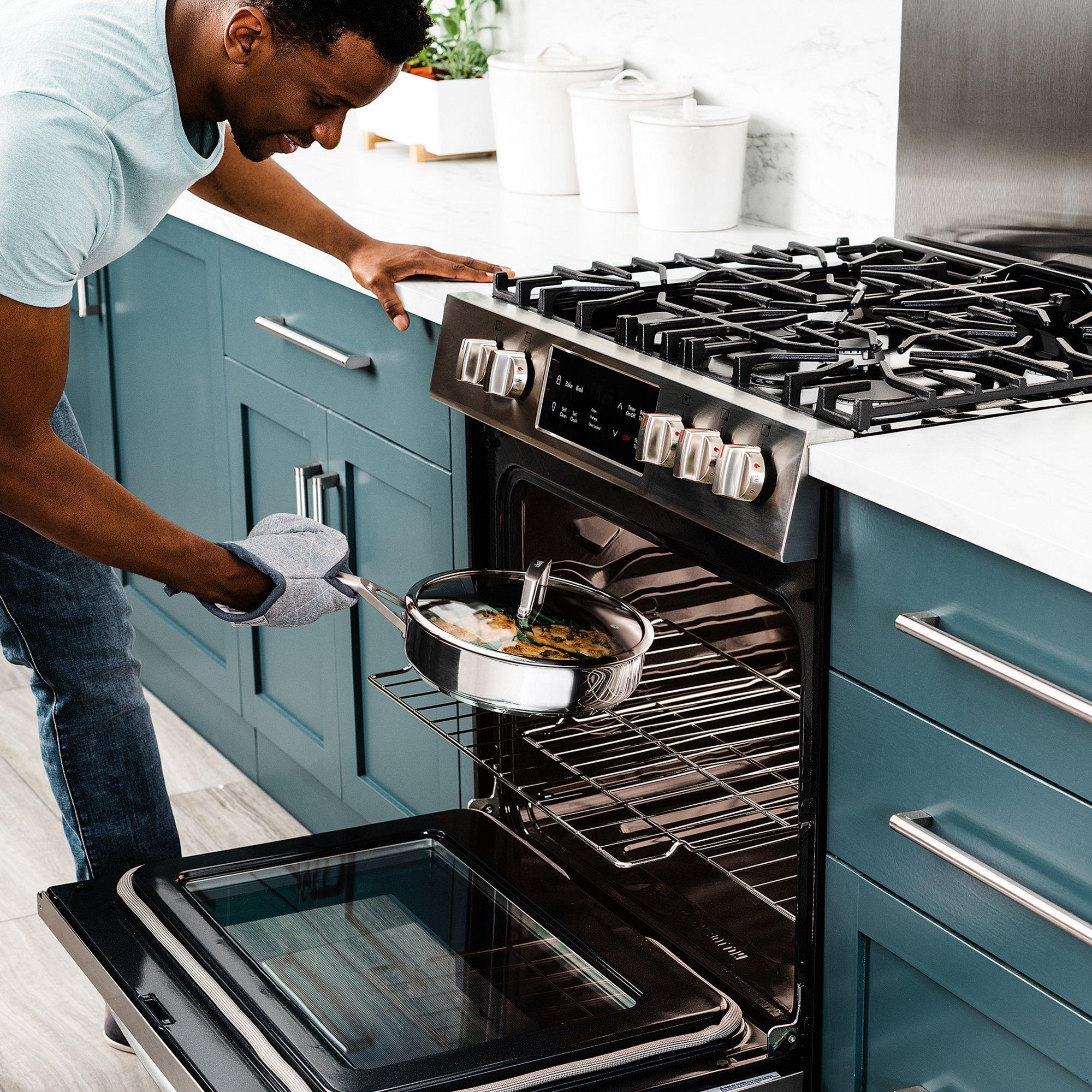 Stainless Steel - Ninja - Foodi ZEROSTICK 5-Piece Pan Set - 11