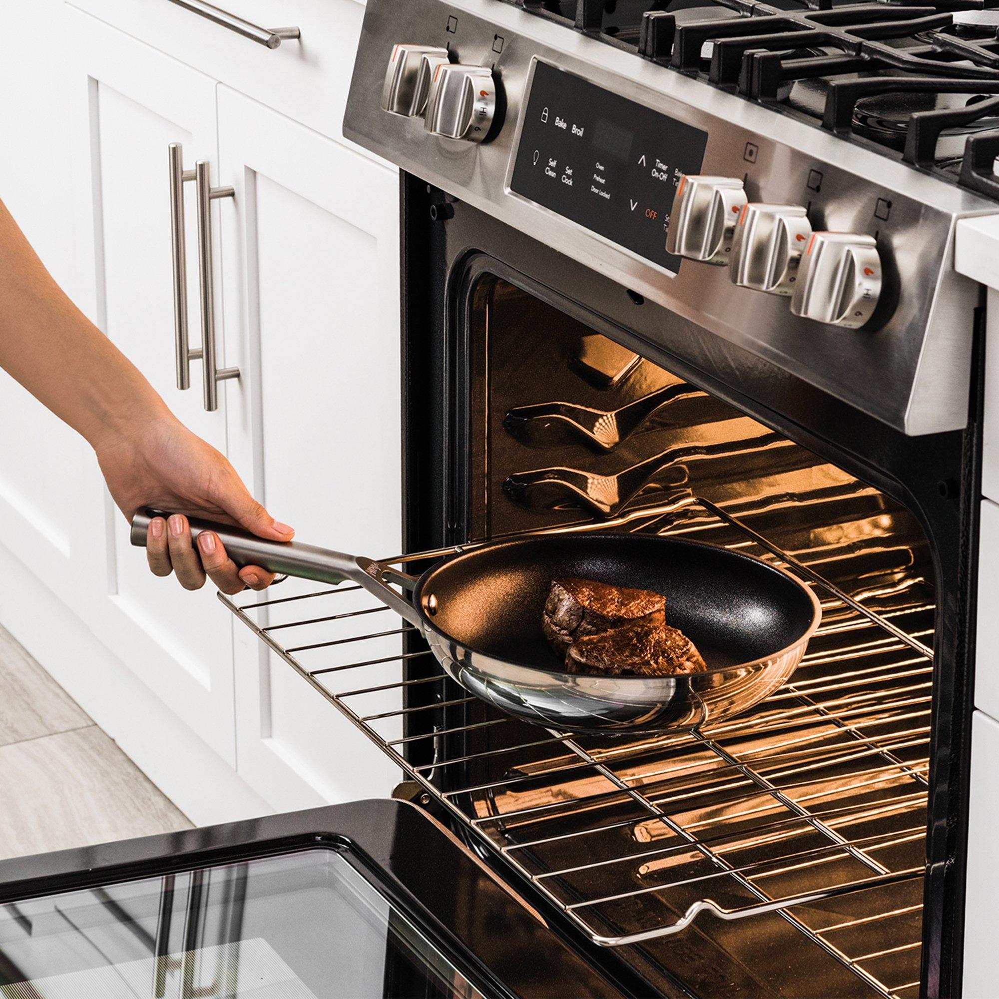 Stainless Steel - Ninja - Foodi ZEROSTICK 5-Piece Pan Set - 6