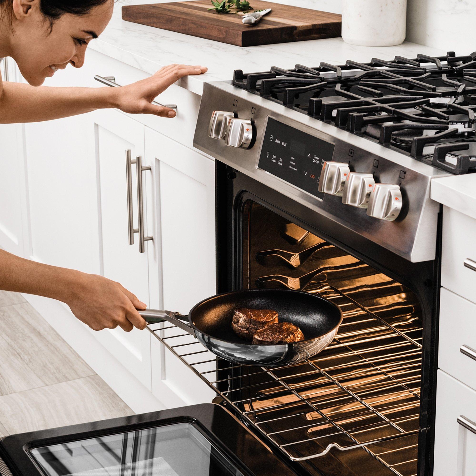 Stainless Steel - Ninja - Foodi ZEROSTICK 5-Piece Pan Set - 8