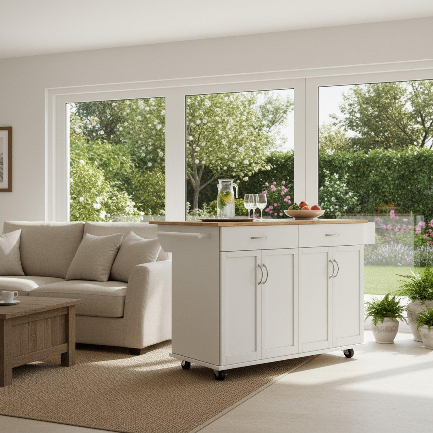 White - Urban Meuble - White Wooden Sideboard with Ample Storage - 3