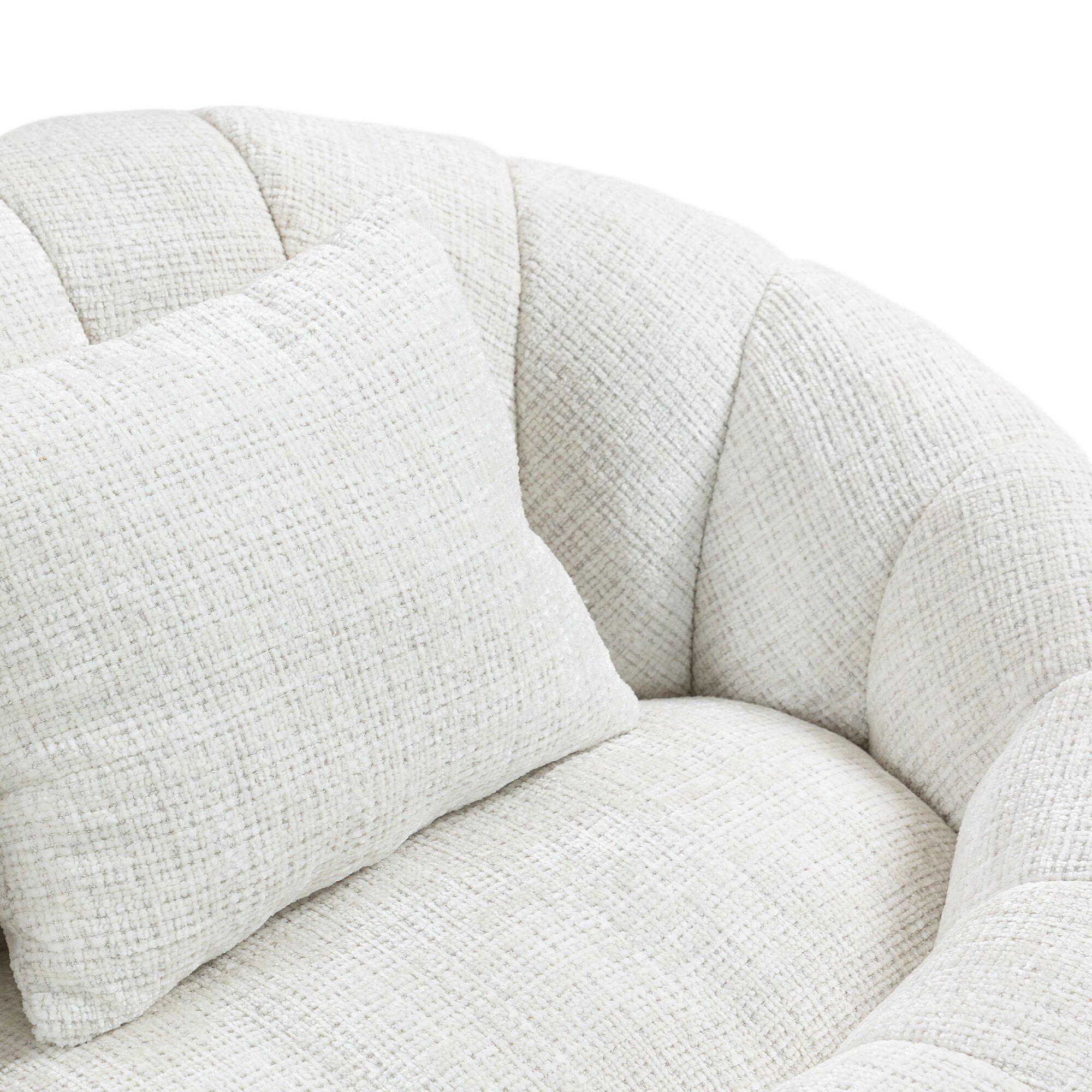 Beige - Urban Meuble - Chenille Memory Foam Bean Bag Loveseat Sofa - 15