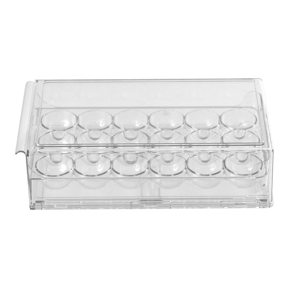 Clear - LIFE IDEAS - 18-Compartment Drawer-Style Egg Storage Container - 2