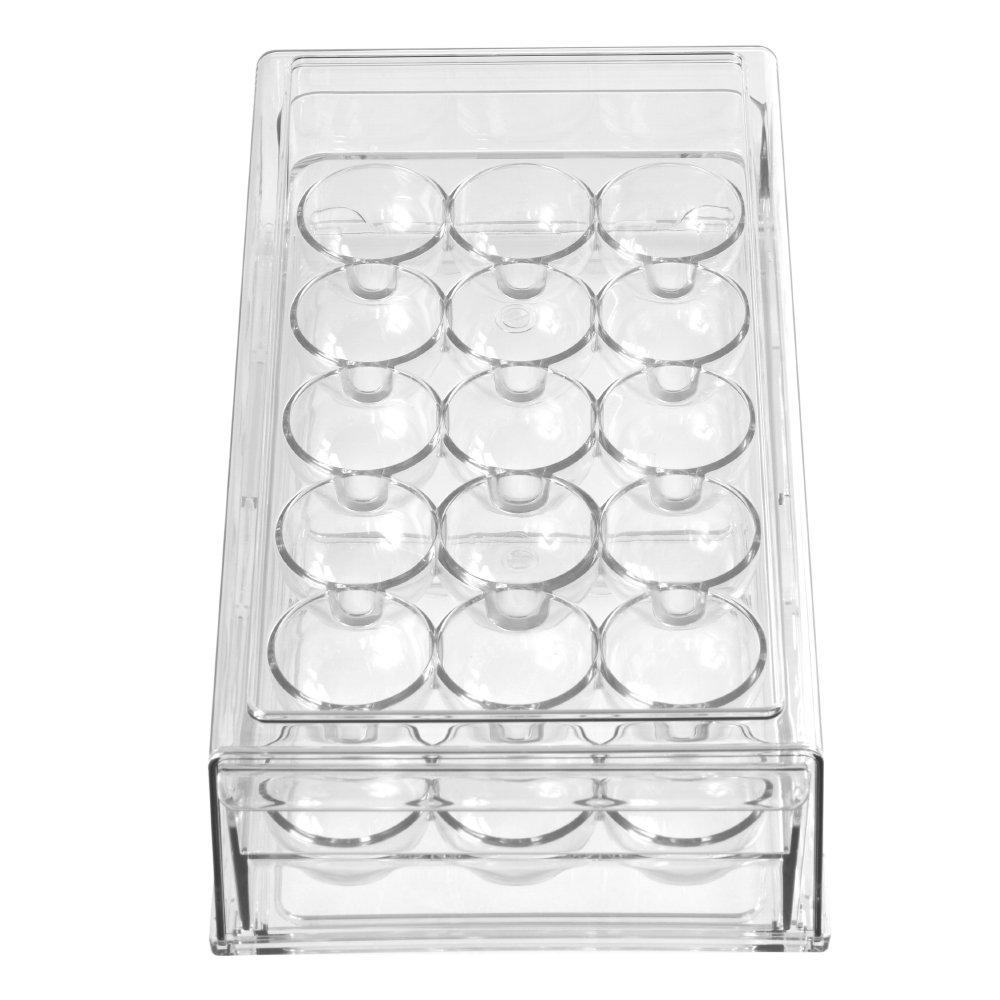 Clear - LIFE IDEAS - 18-Compartment Drawer-Style Egg Storage Container - 3