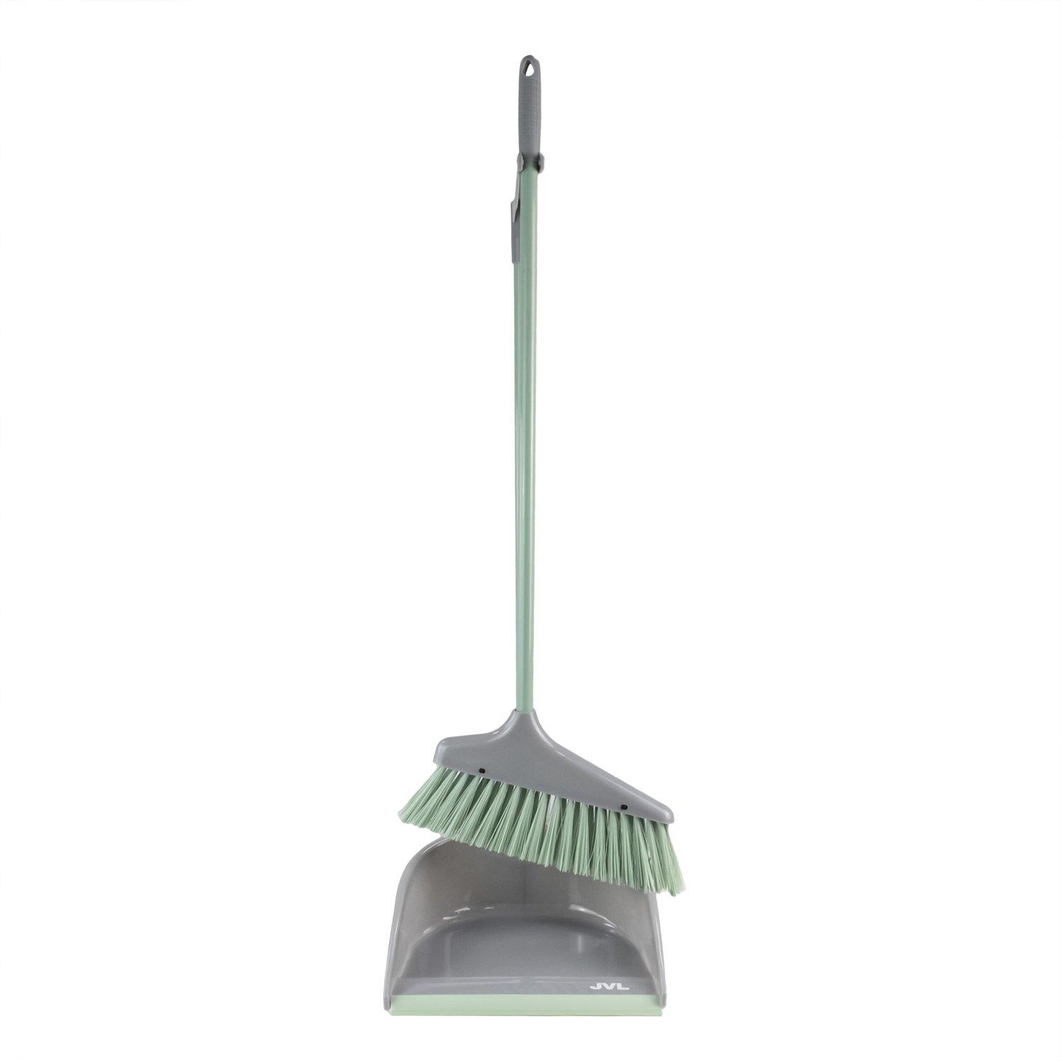 Grey - JVL - JVL Long Handle Dustpan and Brush Set - Grey - 2