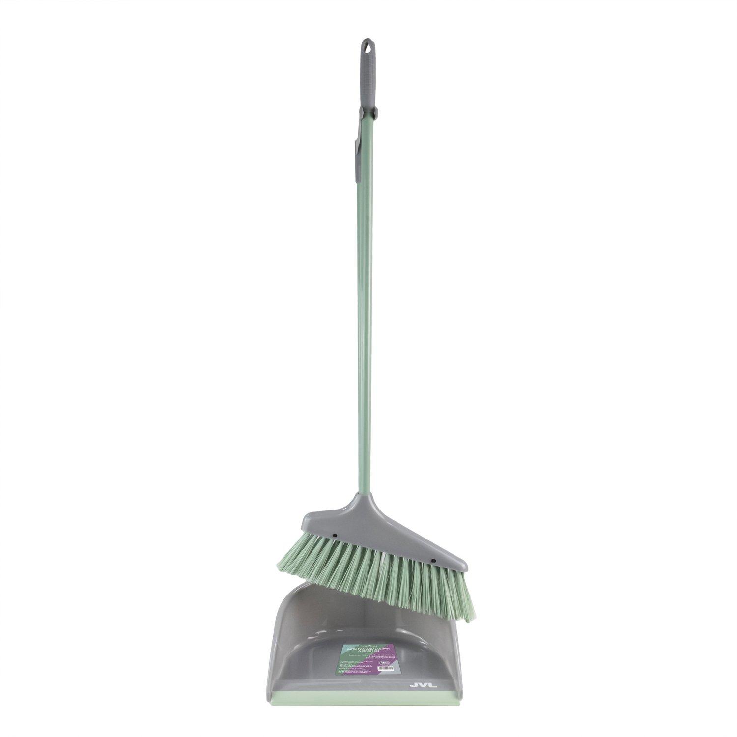 Grey - JVL - JVL Long Handle Dustpan and Brush Set - Grey - 7