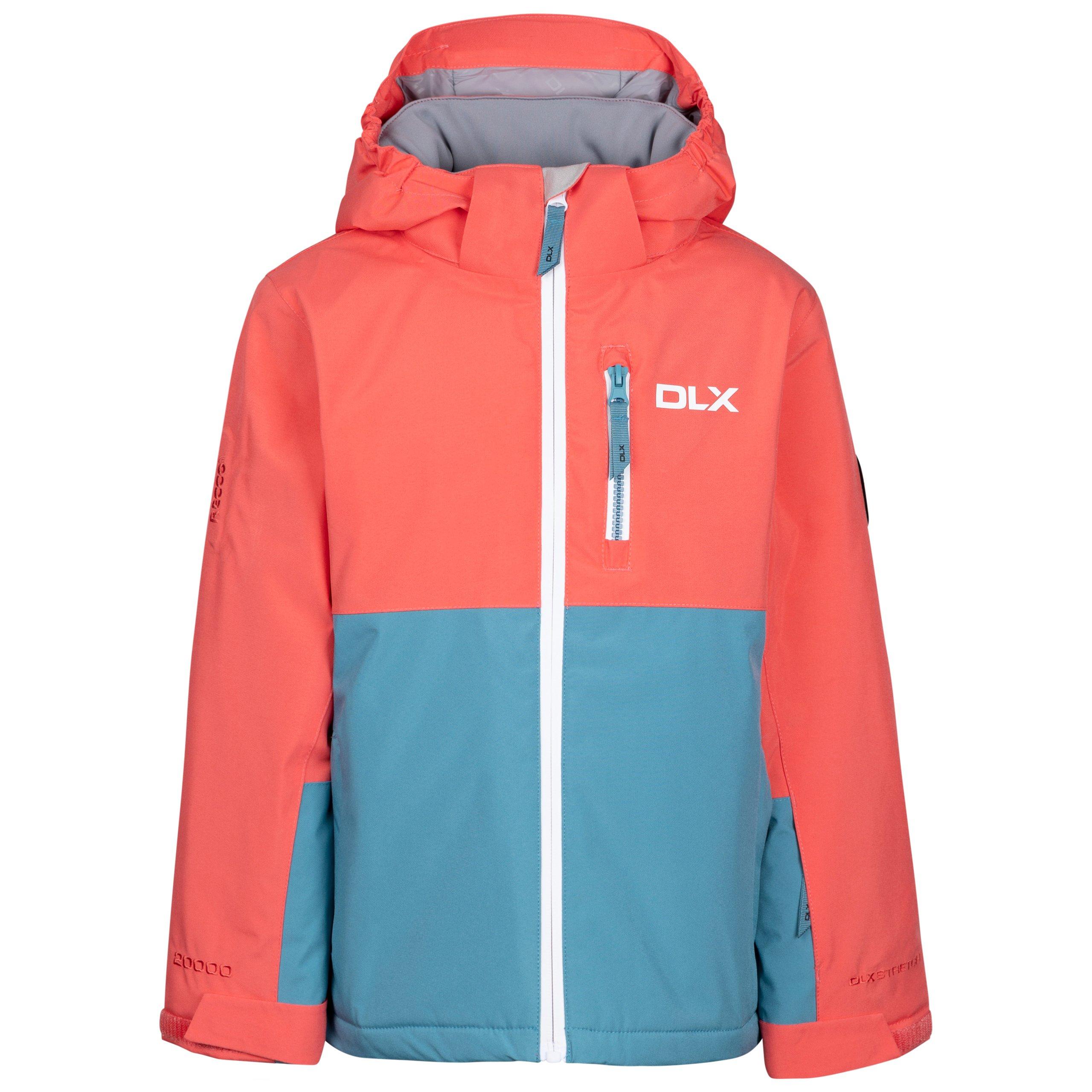DLX Unisex Kids' Pauline Waterproof Thermal Ski Jacket - Peach/Blue