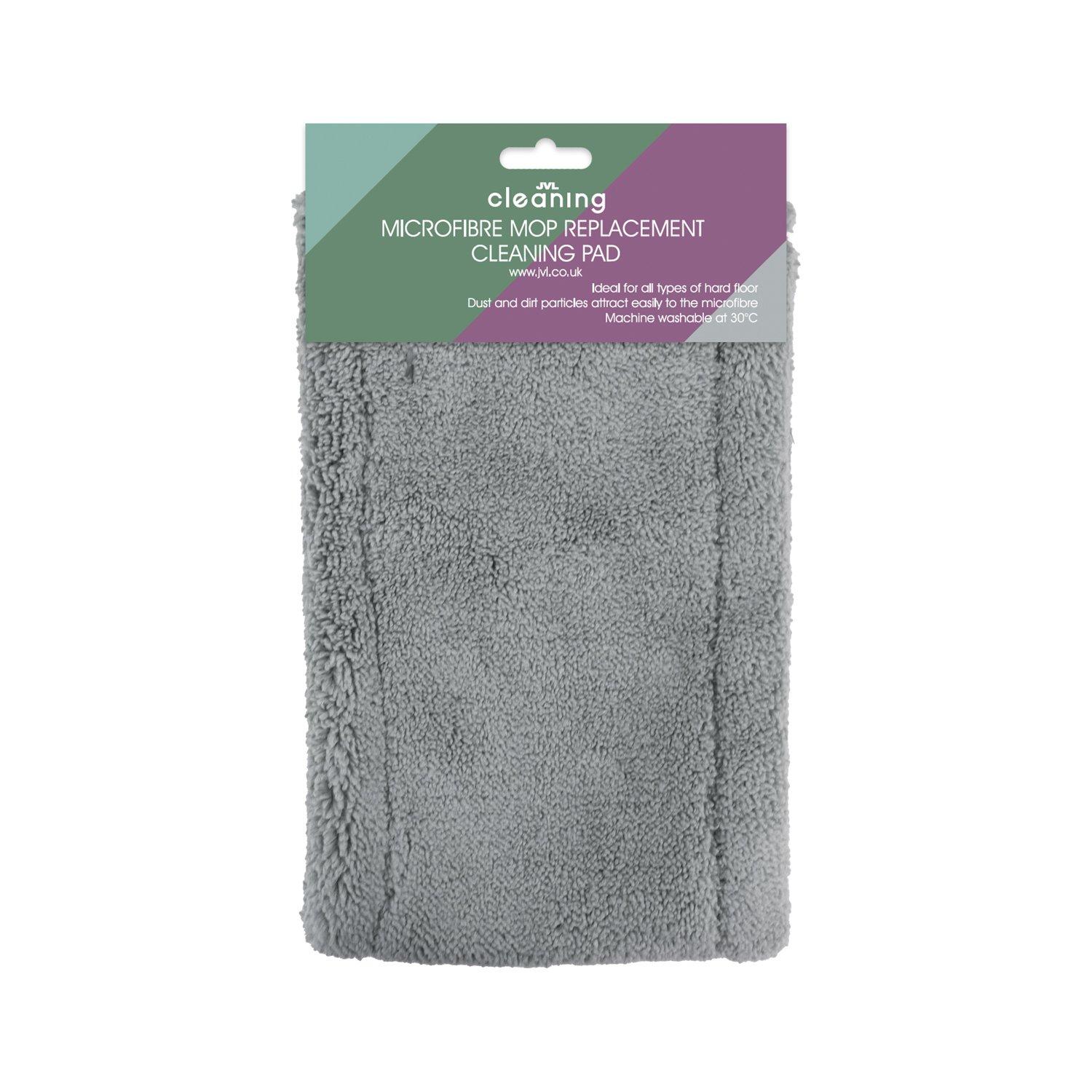 Grey - JVL - JVL Microfibre Mop Replacement Pads - Grey Pack 2 - 5