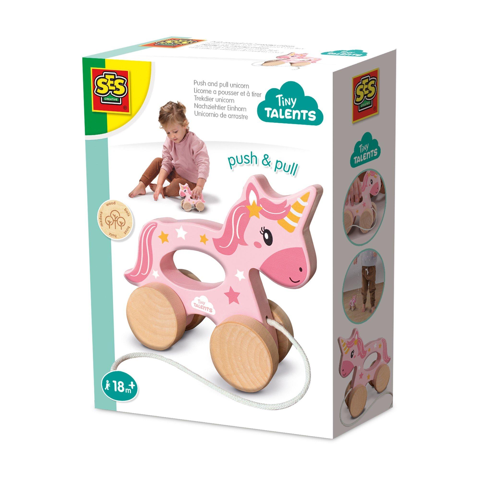 Multi - SES Creative - Push and pull 2 in 1 wooden unicorn - 1