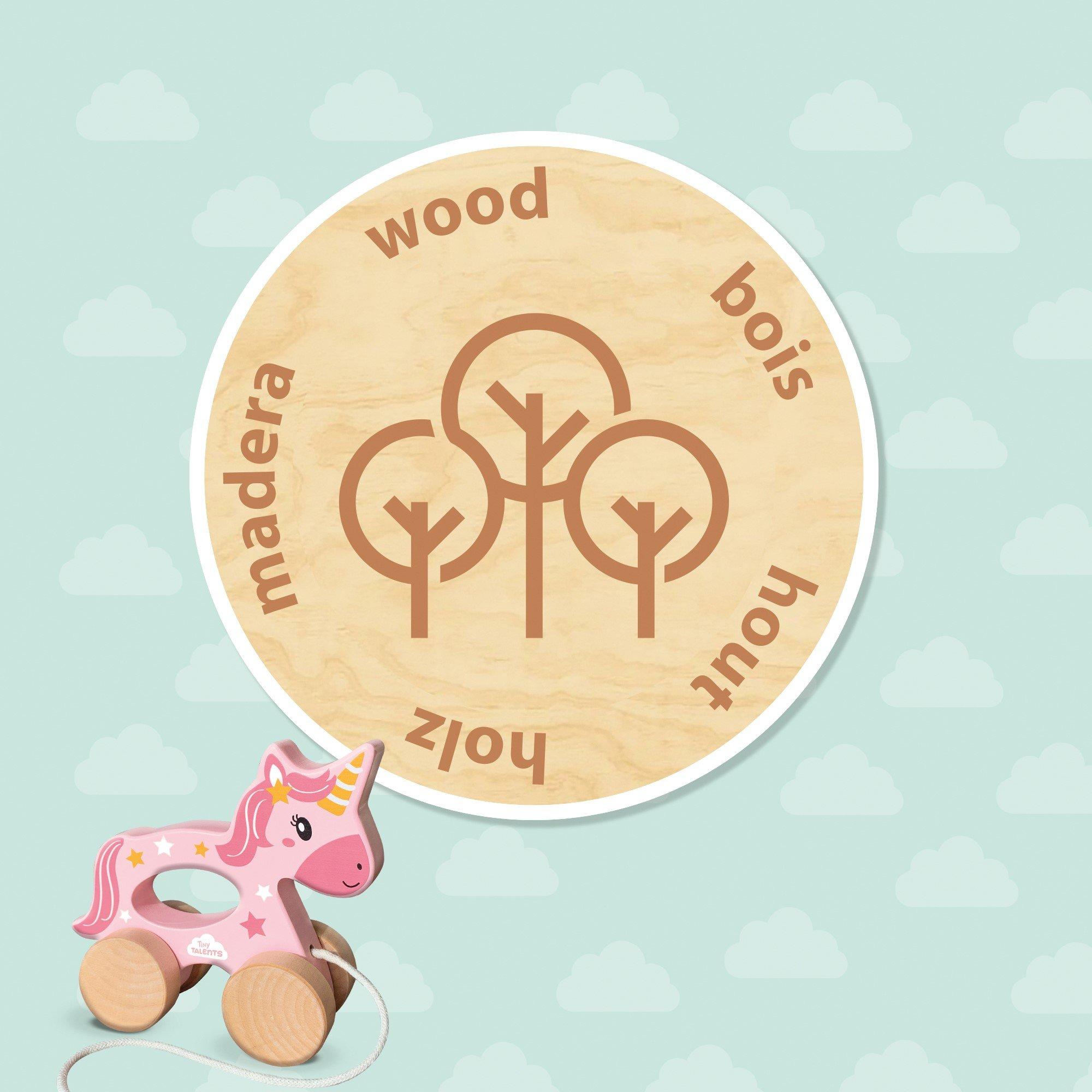 Multi - SES Creative - Push and pull 2 in 1 wooden unicorn - 2