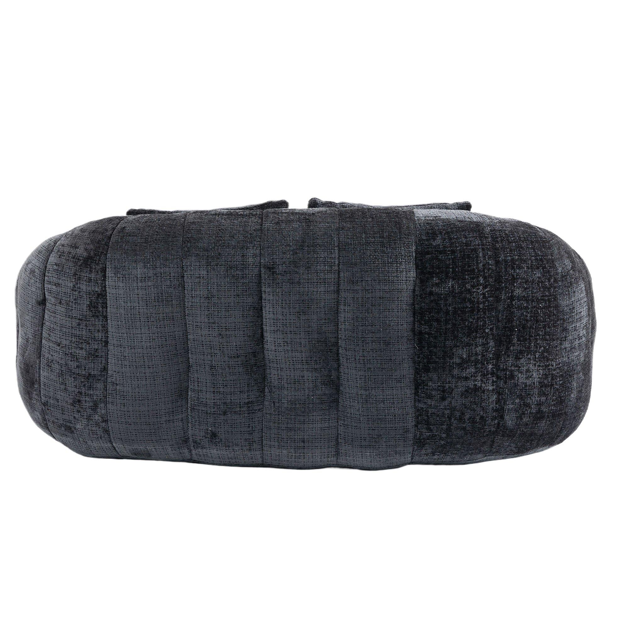 Black - Urban Meuble - Chenille Memory Foam Bean Bag Loveseat Sofa - 14