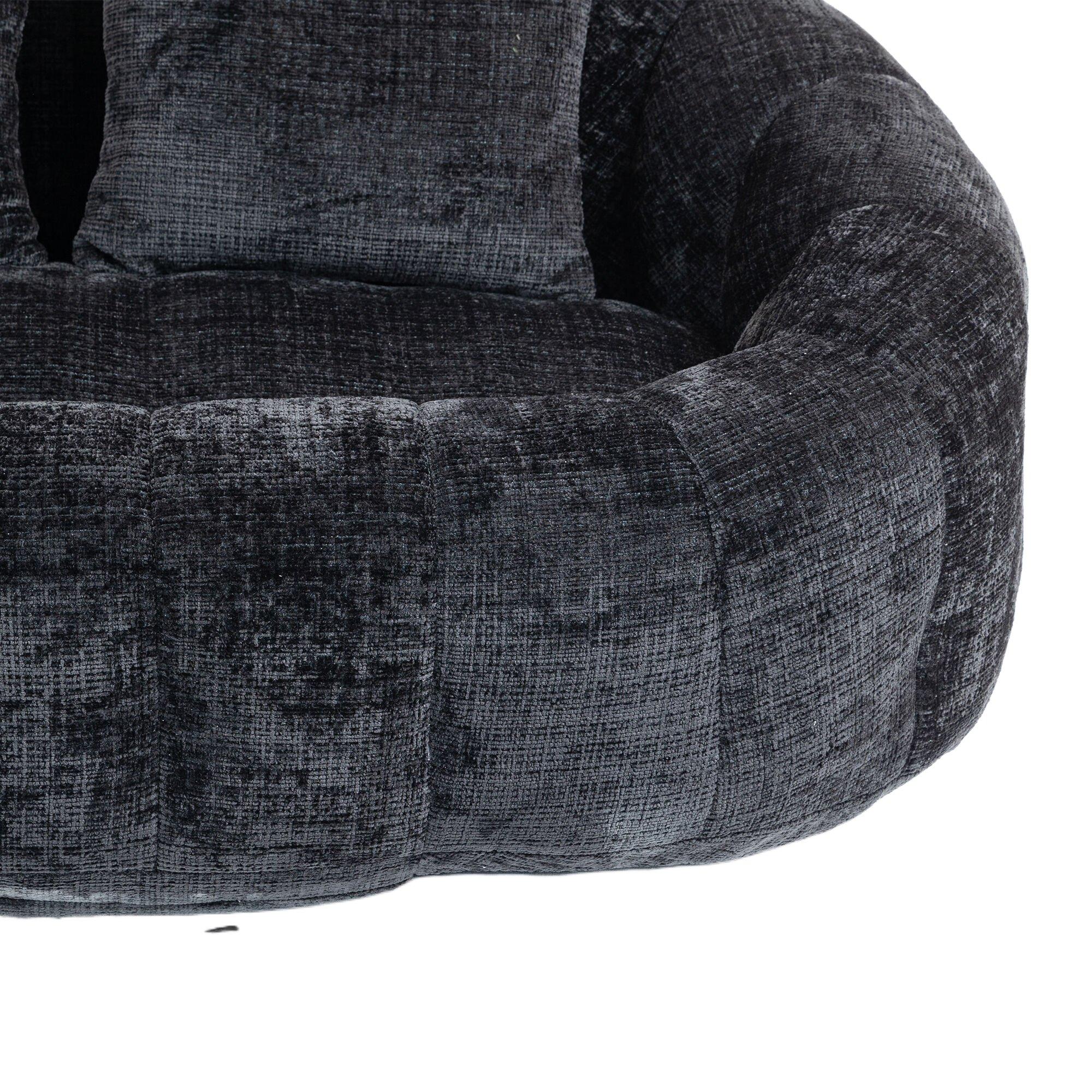 Black - Urban Meuble - Chenille Memory Foam Bean Bag Loveseat Sofa - 16