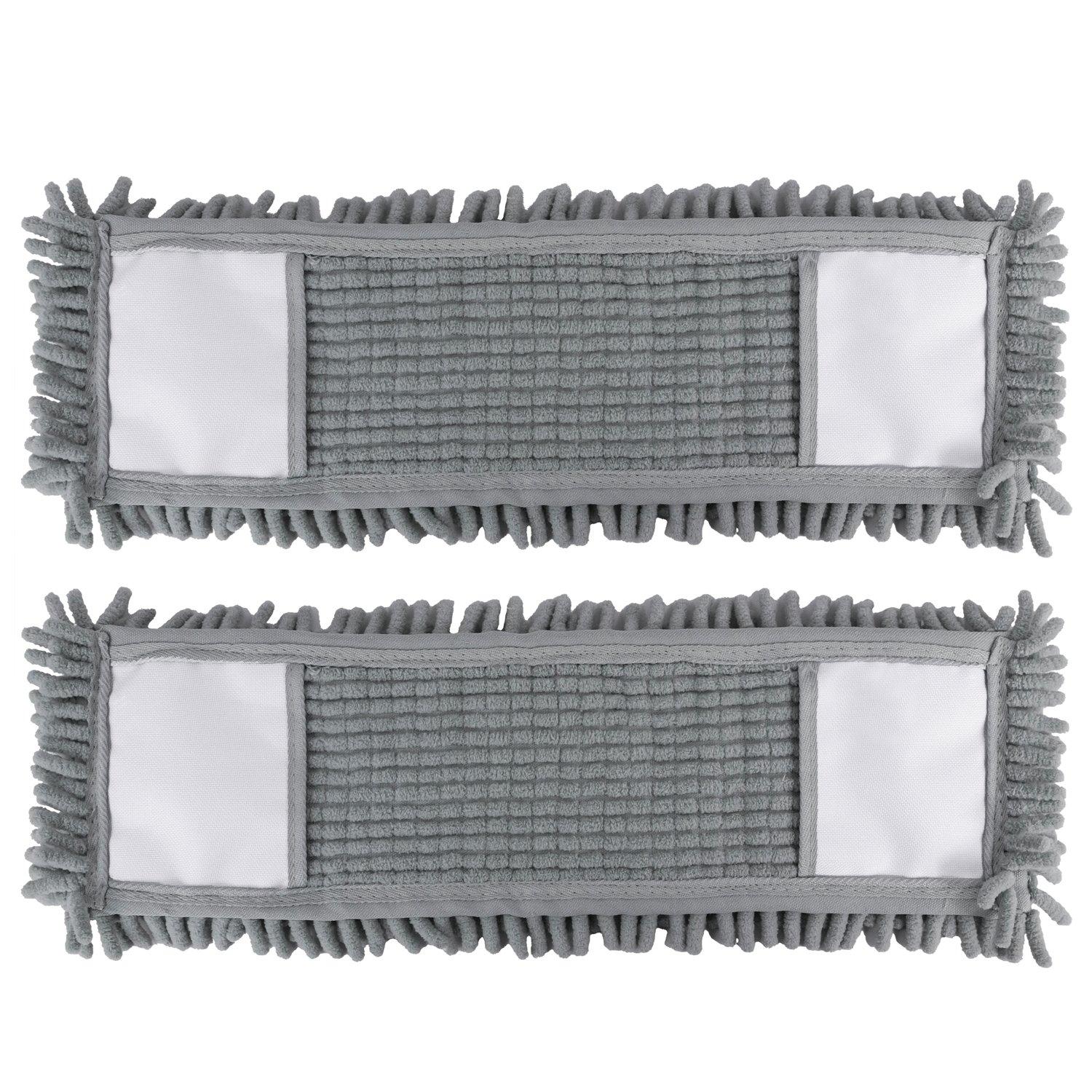 Grey - JVL - JVL Chenille Mop Replacement Pads - Grey Pack 2 - 1