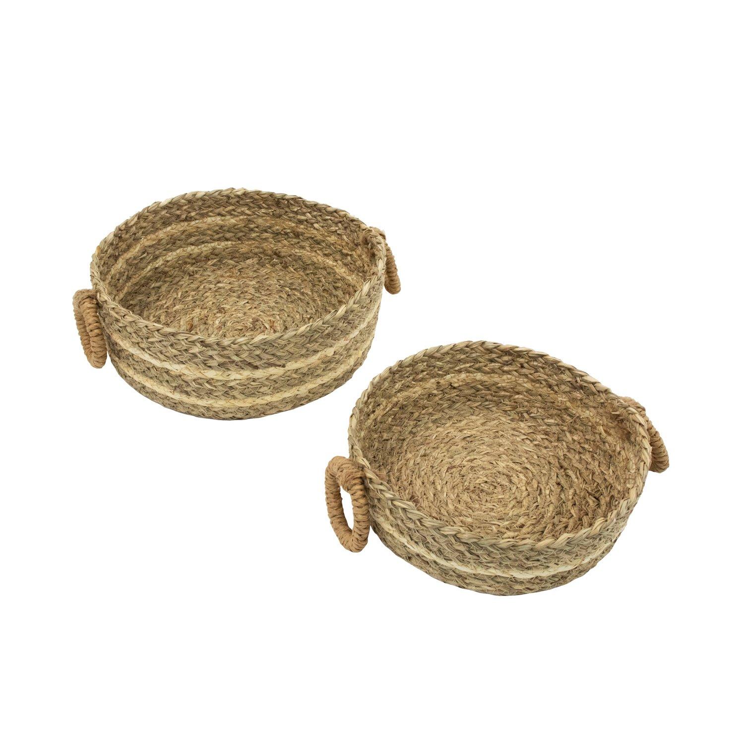 Brown - JVL - Palma Set of 2 Natural Storage Baskets - 1
