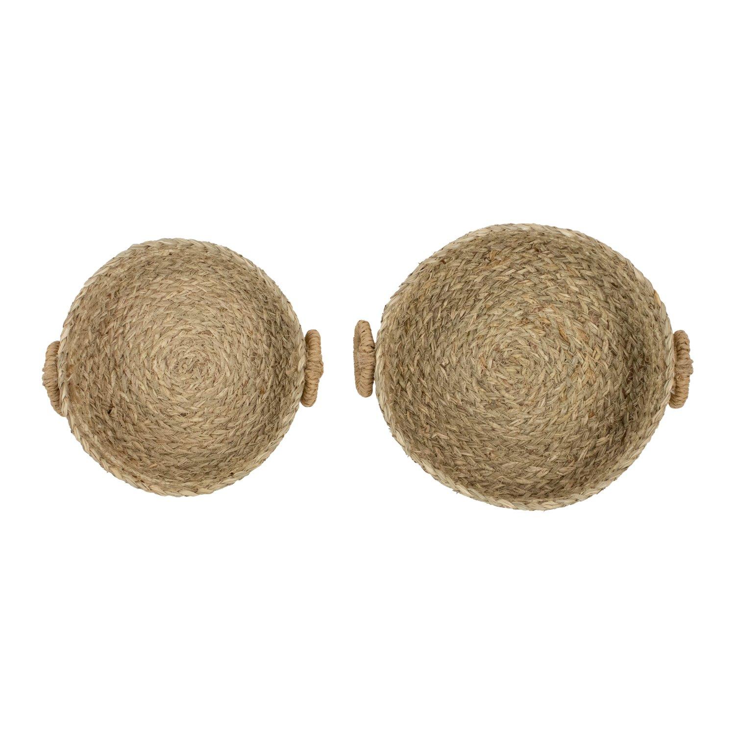 Brown - JVL - Palma Set of 2 Natural Storage Baskets - 3