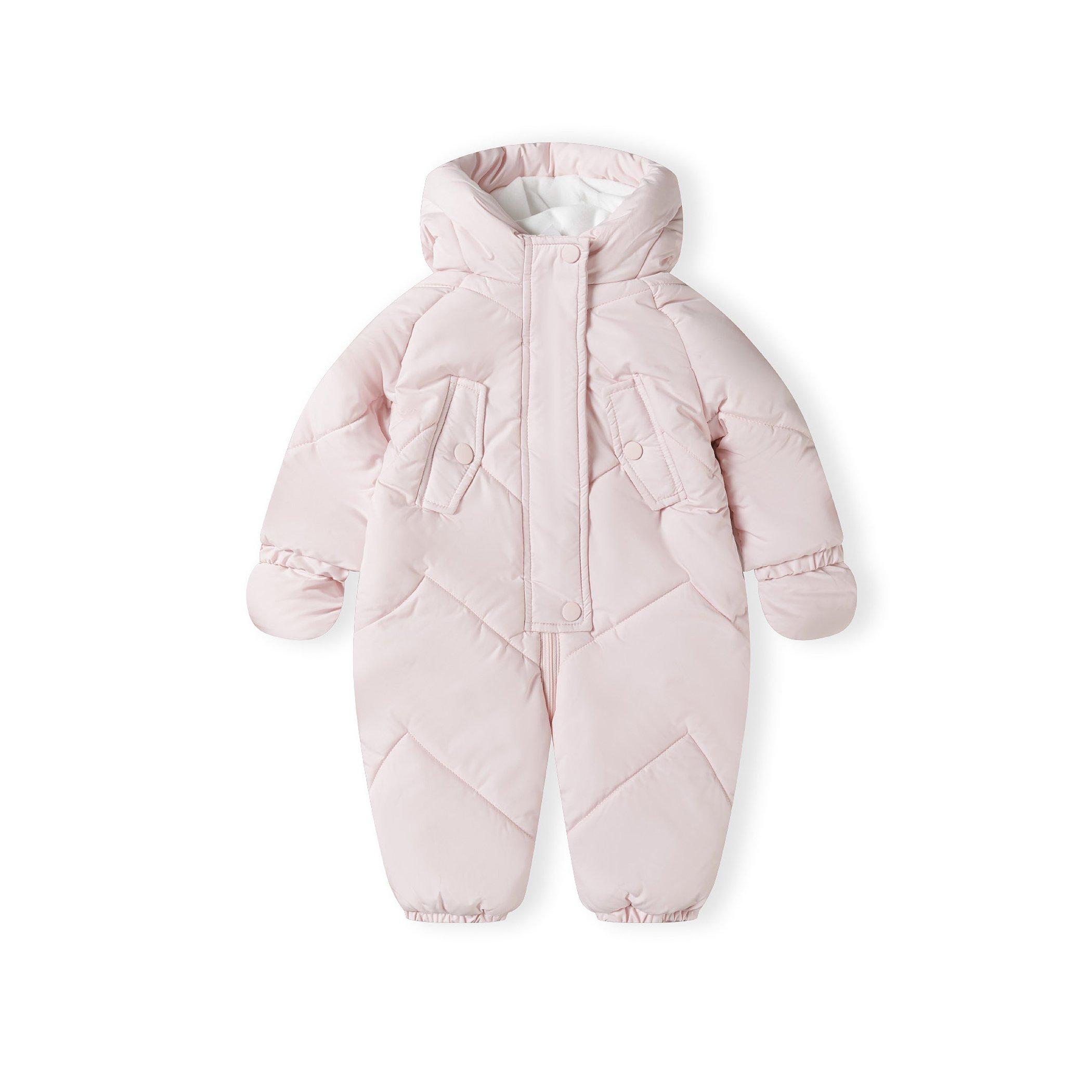 Minoti Girls snowsuit with hood 3D ears light pink