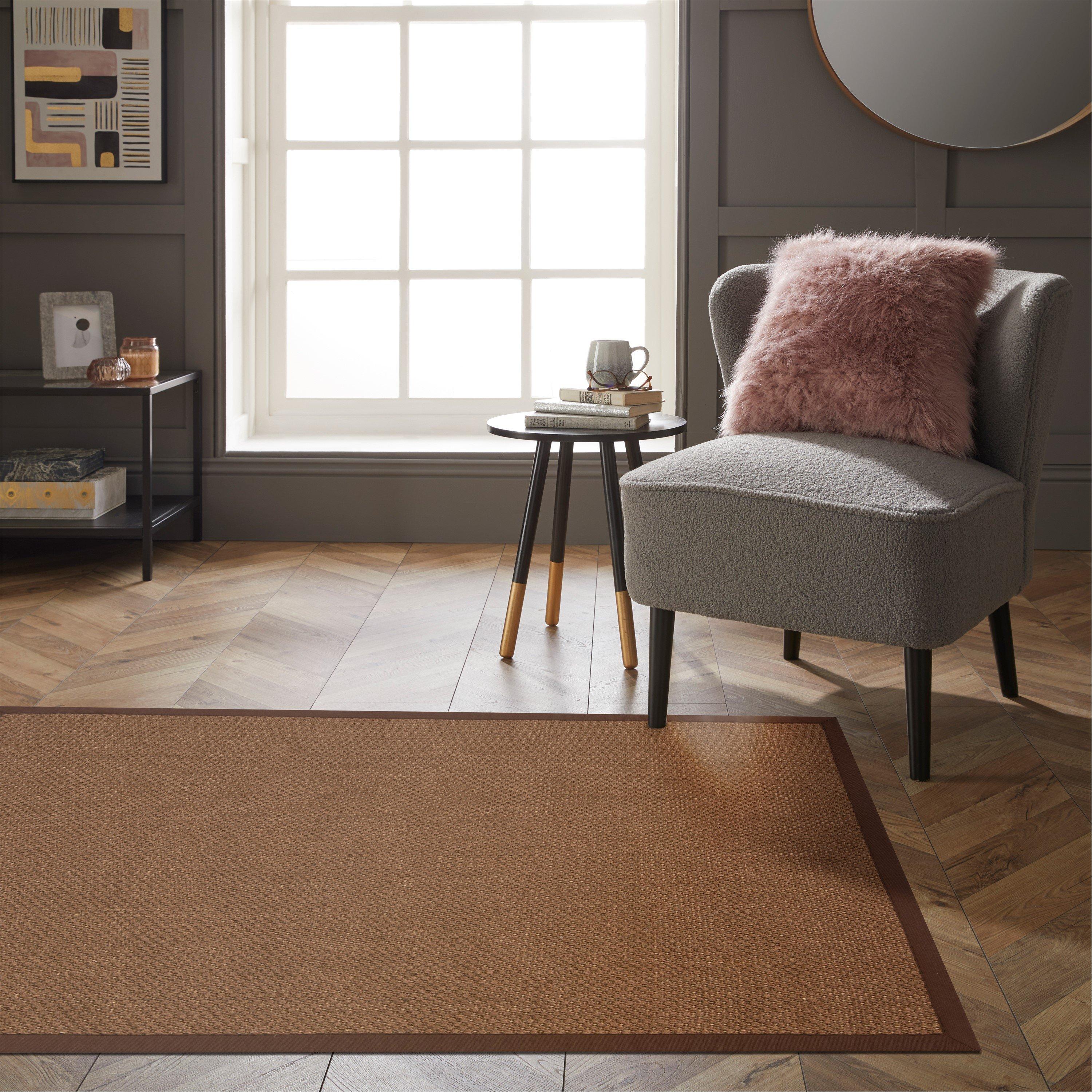 Brown - Esselle - Urmston Sisal Jute Tiger Eye 120x170cm Brown Rug - 3