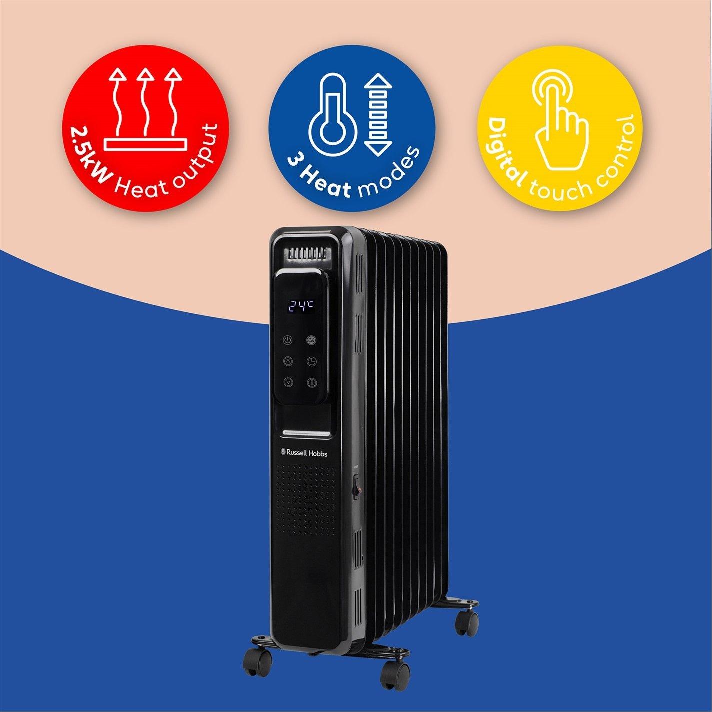 Black - Russell Hobbs - Russell Hobbs RHOFR2521B-D Oil Filled Radiator - 3