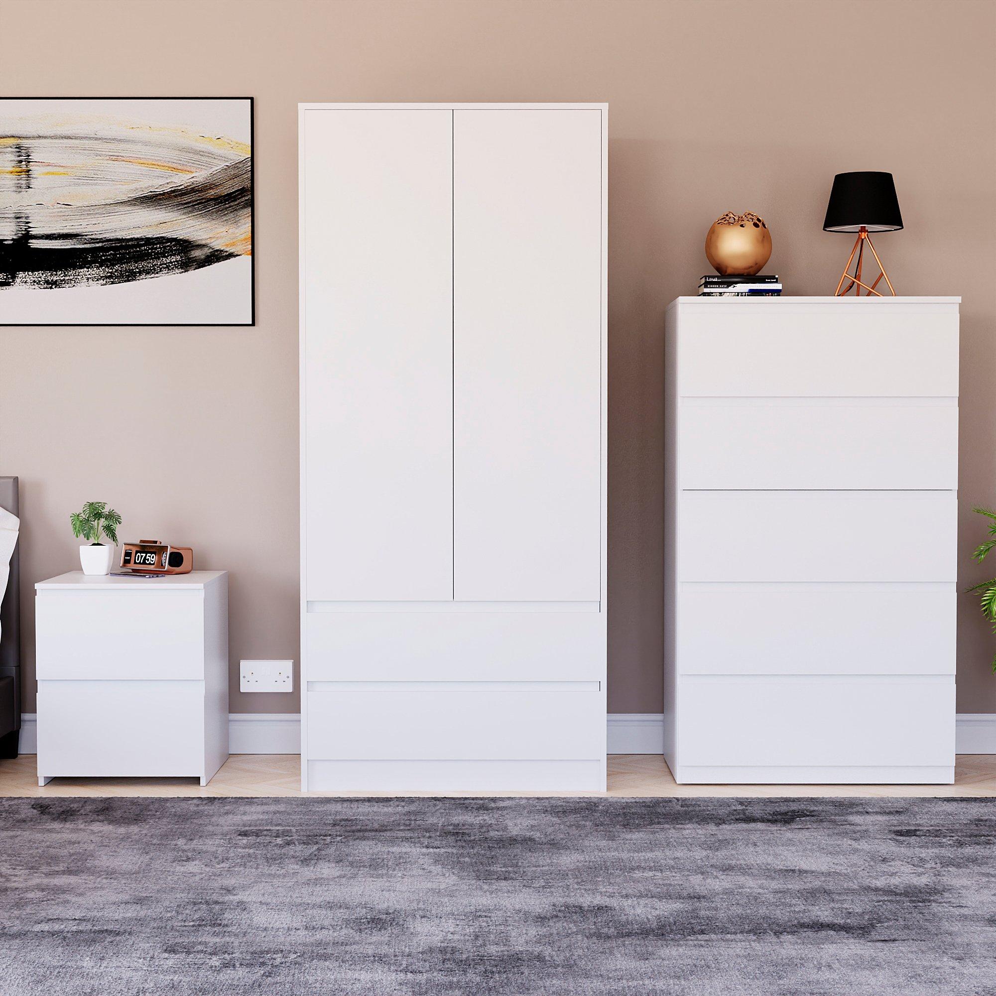 White - Lassic - Vida Designs 3 Piece Denver Bedroom Set 3 - 2