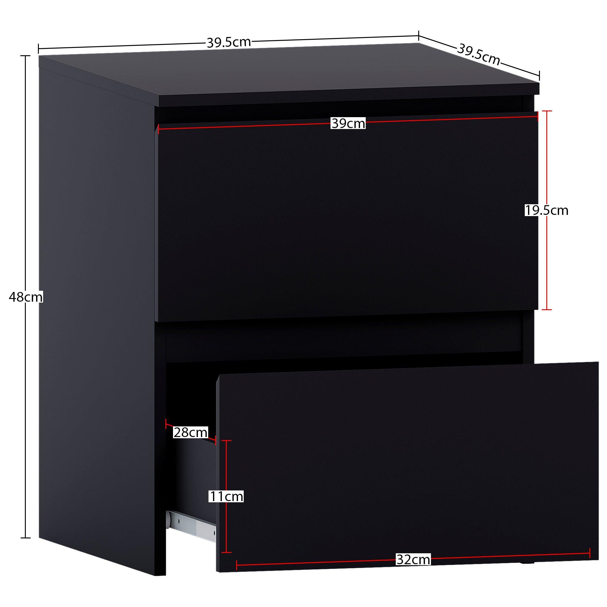 Black - Lassic - Vida Designs 3 Piece Denver Bedroom Set 3 - 5