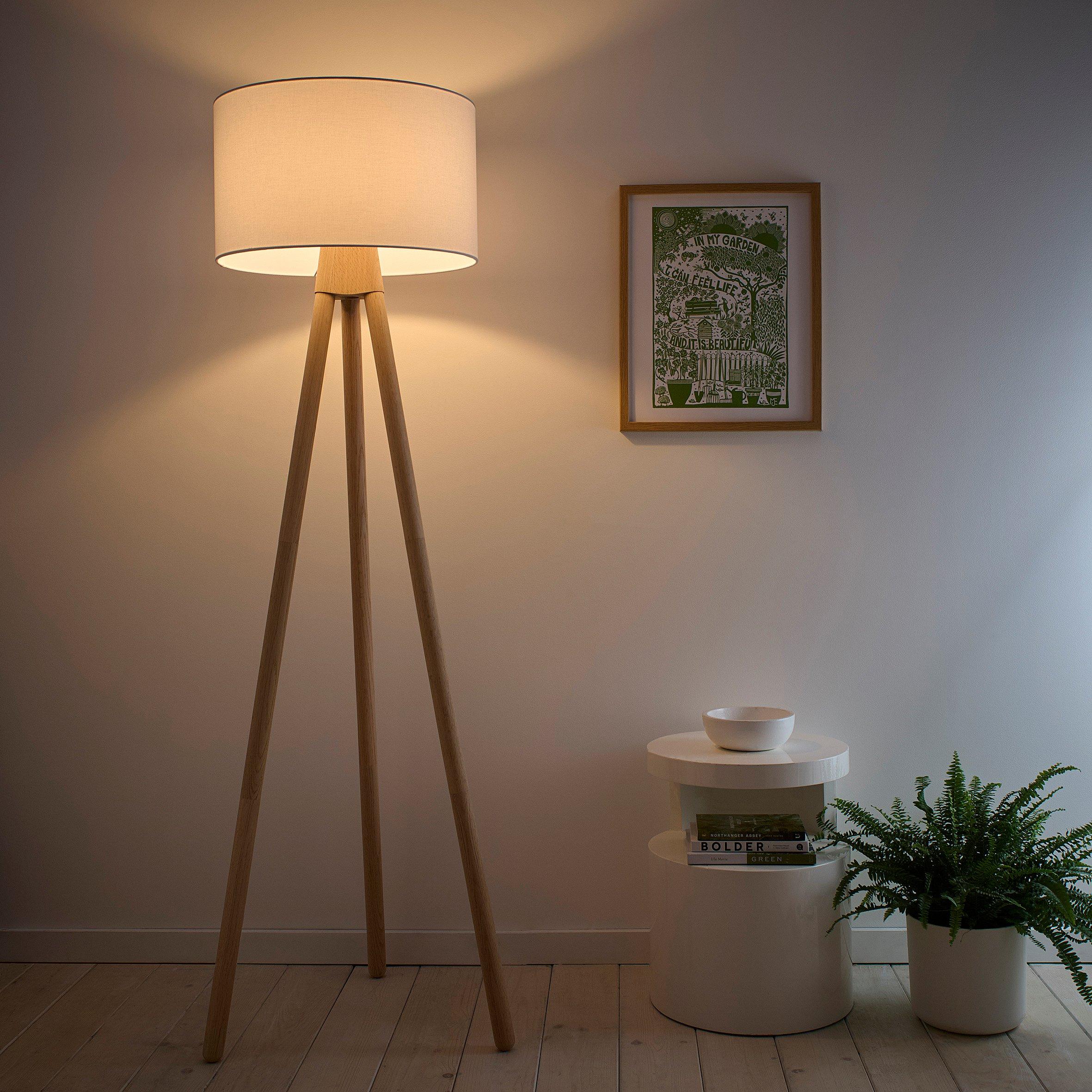 Natural - K Living - Erice Wooden Tripod Floor Lamp - 2