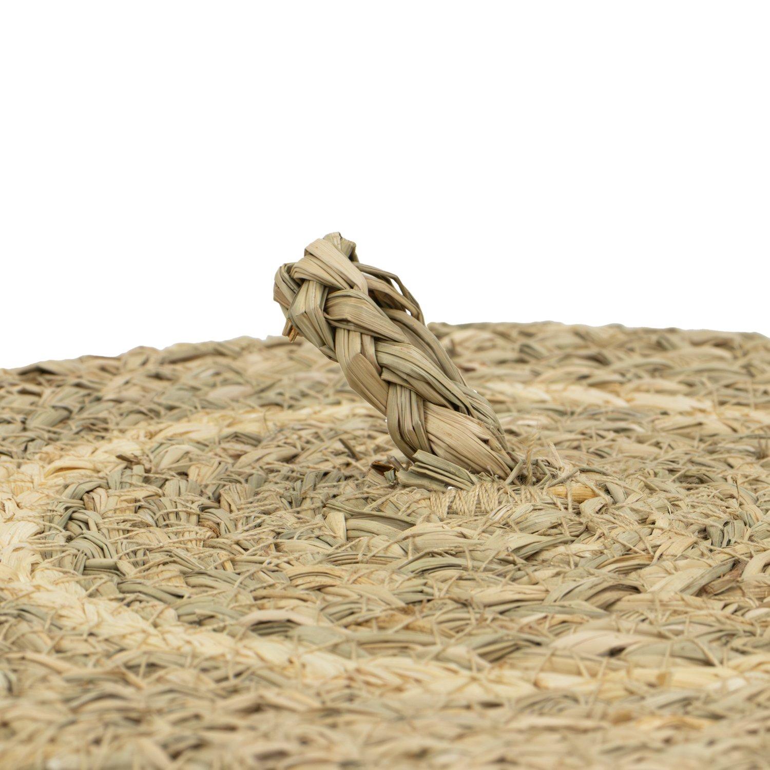 Brown - JVL - Palma Set of 2 Natural Round Storage Baskets - 2