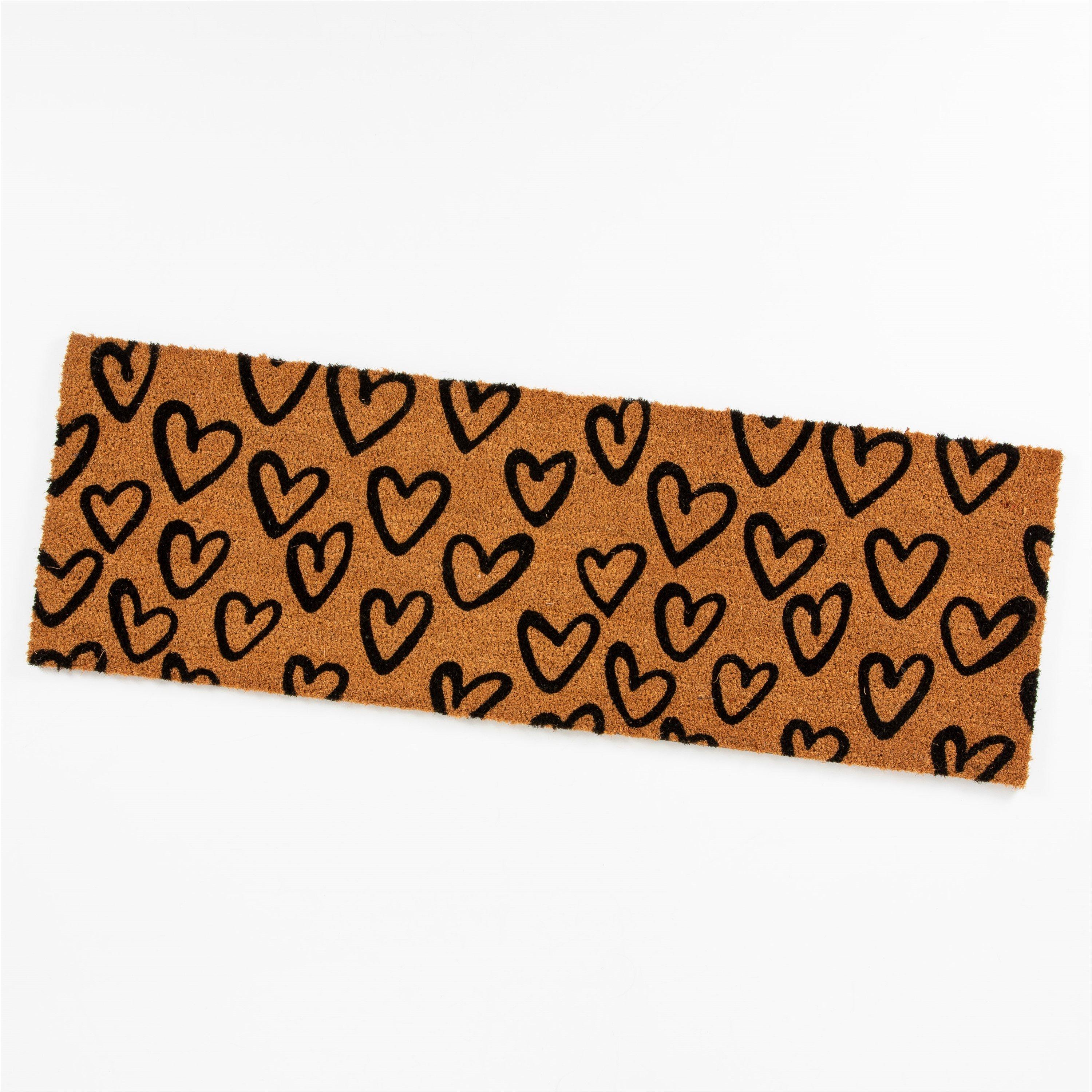 Black - Arthouse - Astley Printed Hand Drawn Hearts PVC Backed Coir 4 - 2