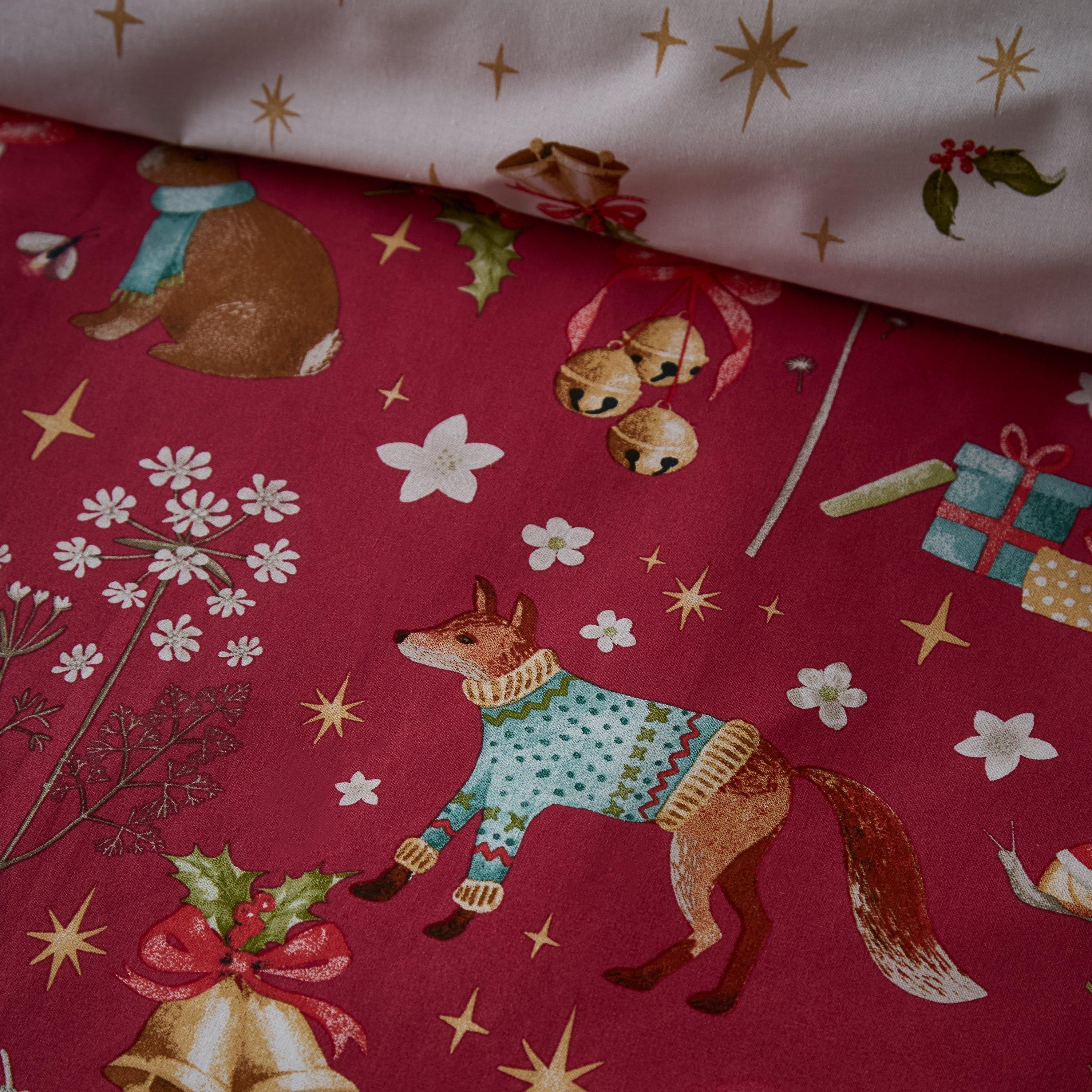 Red - Catherine Lansfield - Christmas Enchanted Twilight Duvet Cover Set - 4